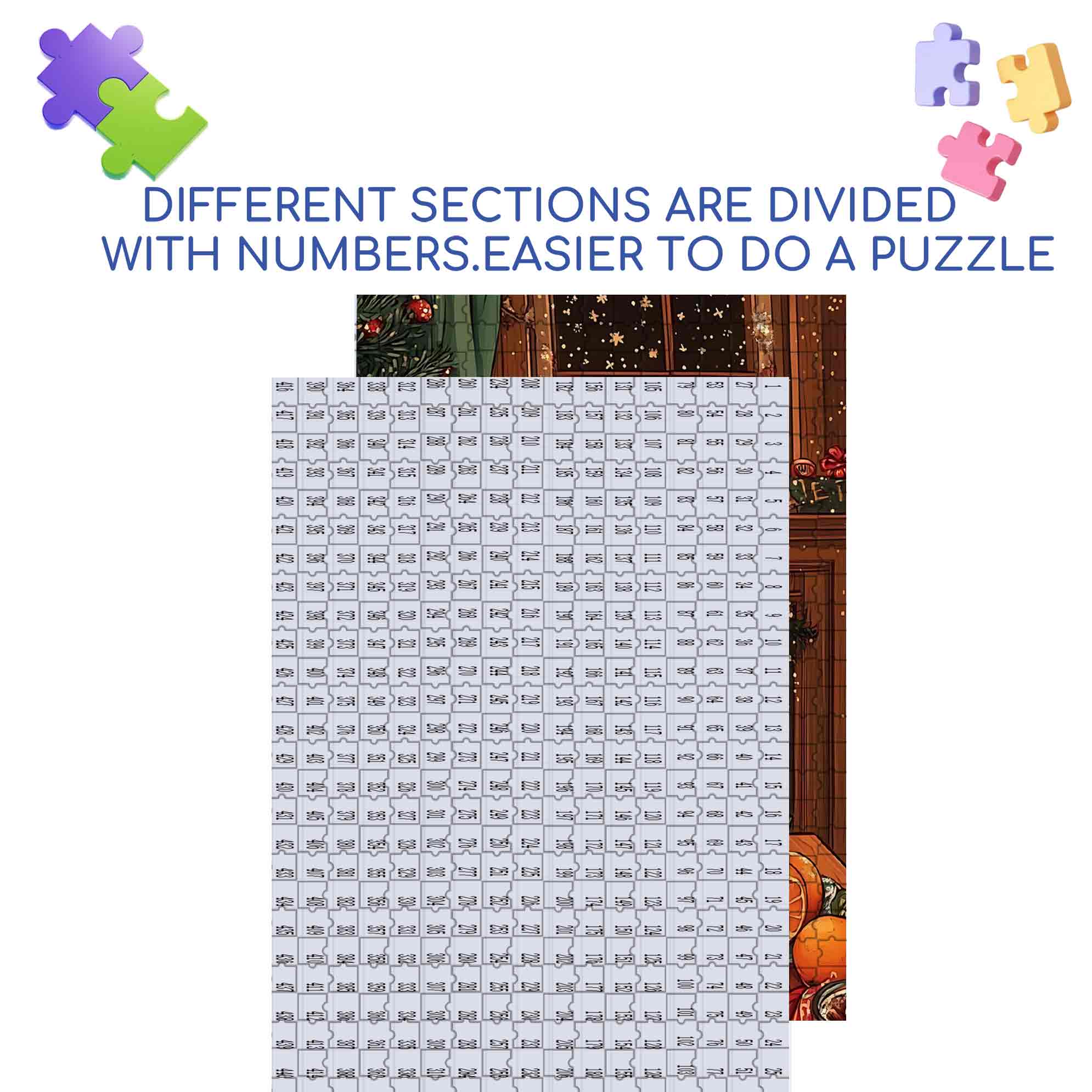 Christmas Eve 500pcs/1000pcs Jigsaw Puzzle, Scratch-Resistant, Paper Material, Interactive Family Game & Brain-Boosting DIY Decor, Perfect for Halloween, Christmas & New Year Gifts, Family Puzzle Game