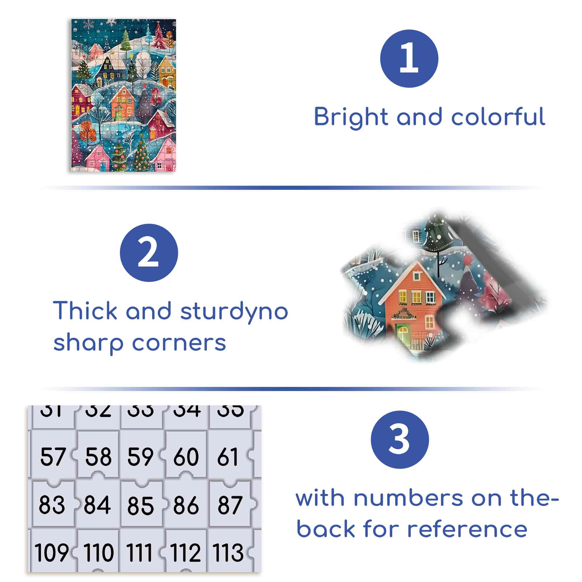 Christmas Village 500pcs/1000pcs Jigsaw Puzzle, Scratch-Resistant, Paper Material, Interactive Family Game & Brain-Boosting DIY Decor, Perfect for Halloween, Christmas & New Year Gifts, Family Puzzle Game