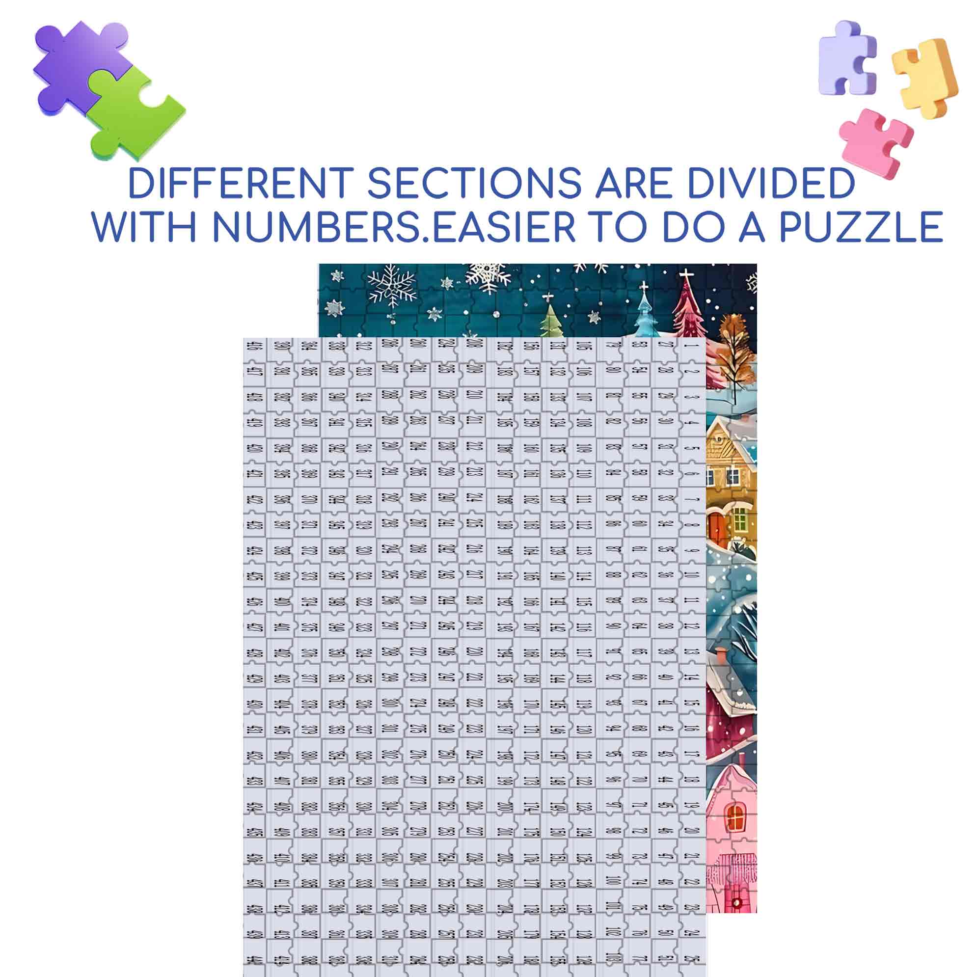 Christmas Village 500pcs/1000pcs Jigsaw Puzzle, Scratch-Resistant, Paper Material, Interactive Family Game & Brain-Boosting DIY Decor, Perfect for Halloween, Christmas & New Year Gifts, Family Puzzle Game