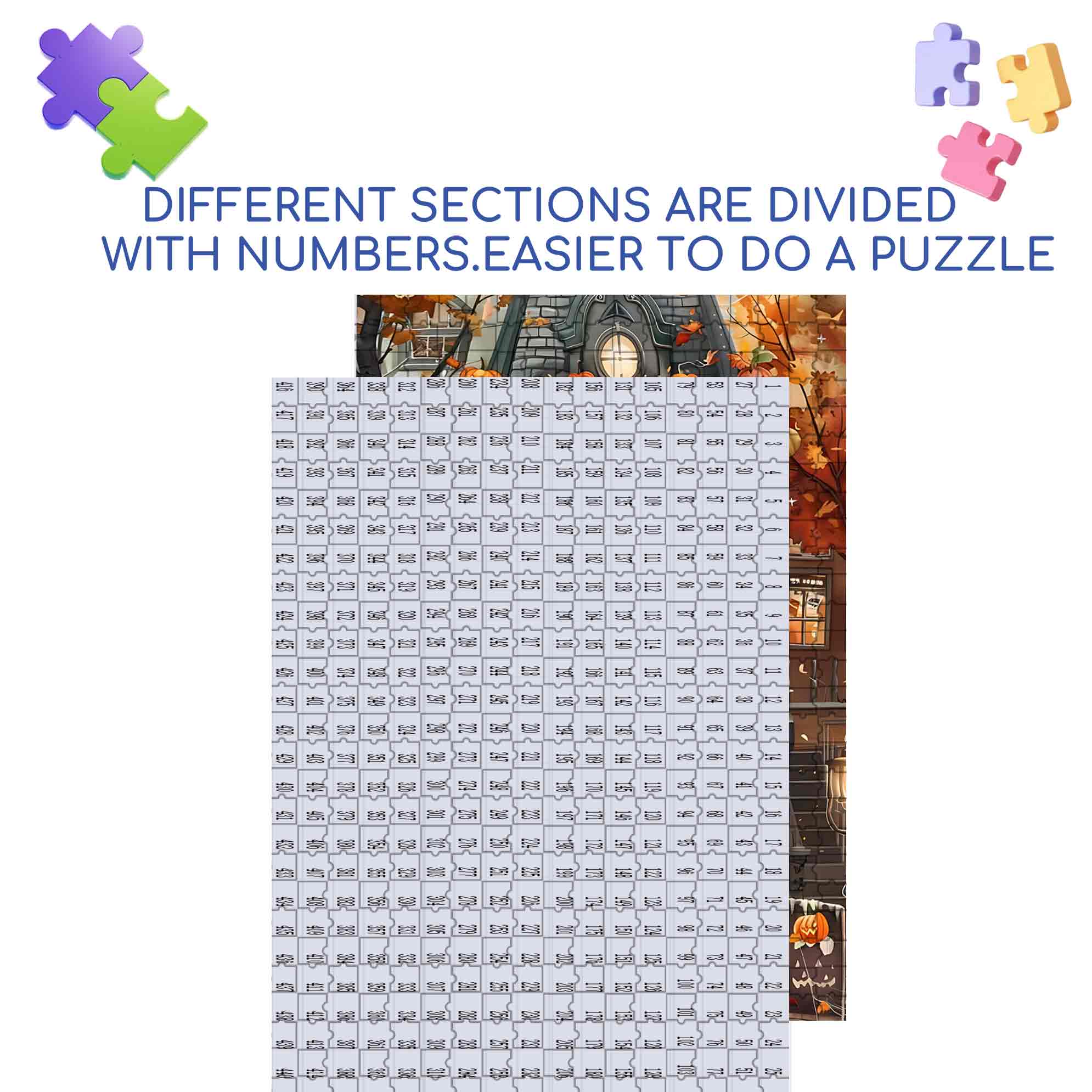 Halloween 500pcs/1000pcs Jigsaw Puzzle, Scratch-Resistant, Paper Material, Interactive Family Game & Brain-Boosting DIY Decor, Perfect for Halloween, Christmas & New Year Gifts, Family Puzzle Game