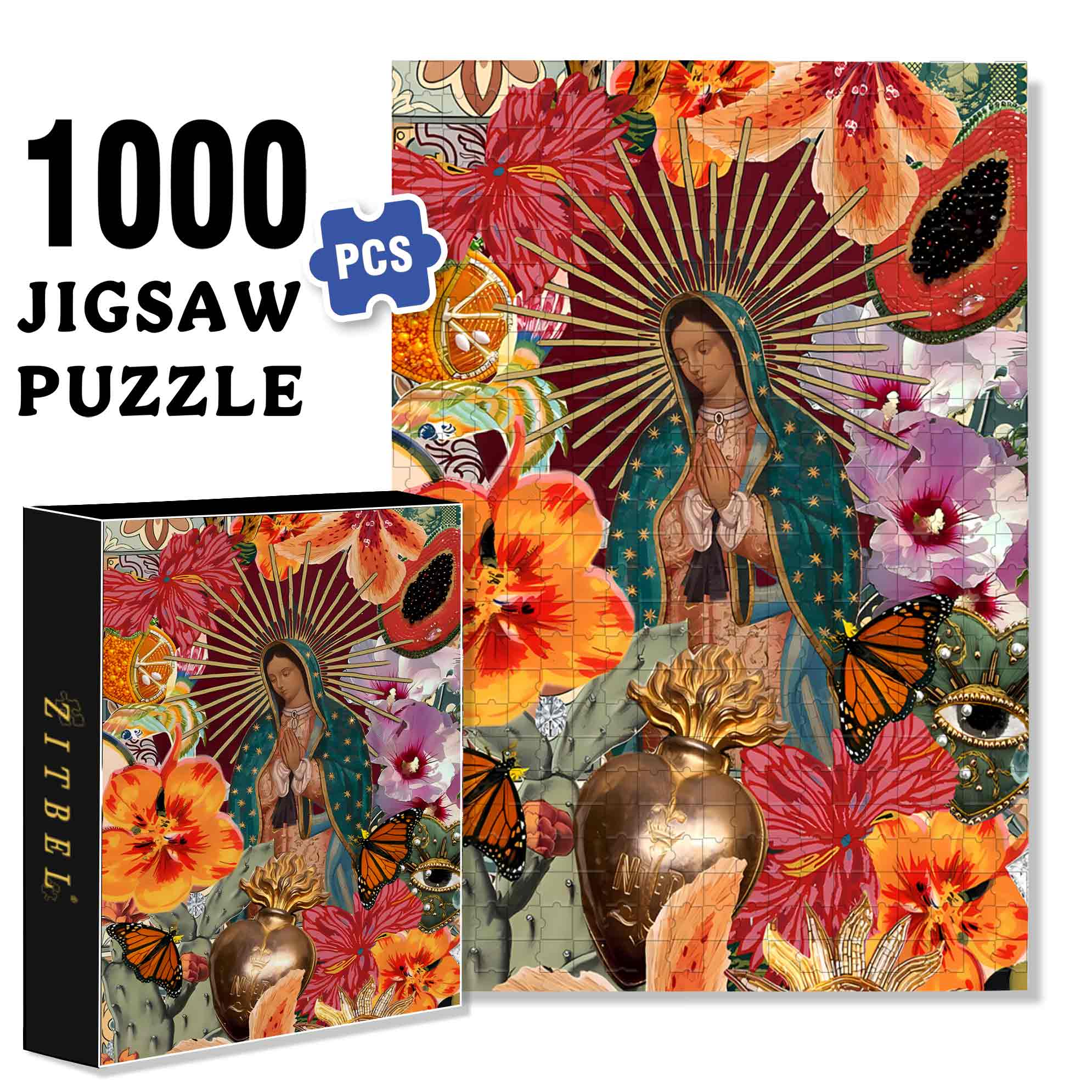 Maria 500pcs/1000pcs Jigsaw Puzzle, Scratch-Resistant, Paper Material, Interactive Family Game & Brain-Boosting DIY Decor, Perfect for Halloween, Christmas & New Year Gifts, Family Puzzle Game