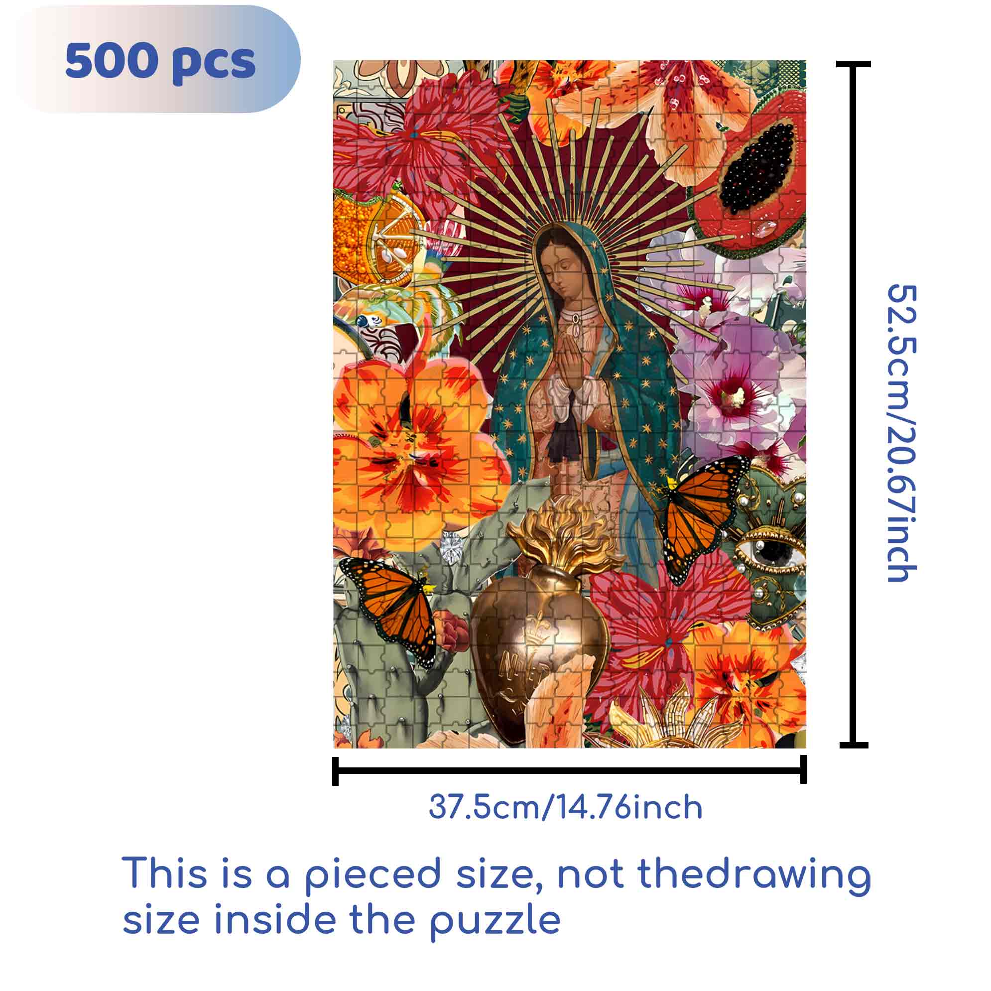 Maria 500pcs/1000pcs Jigsaw Puzzle, Scratch-Resistant, Paper Material, Interactive Family Game & Brain-Boosting DIY Decor, Perfect for Halloween, Christmas & New Year Gifts, Family Puzzle Game