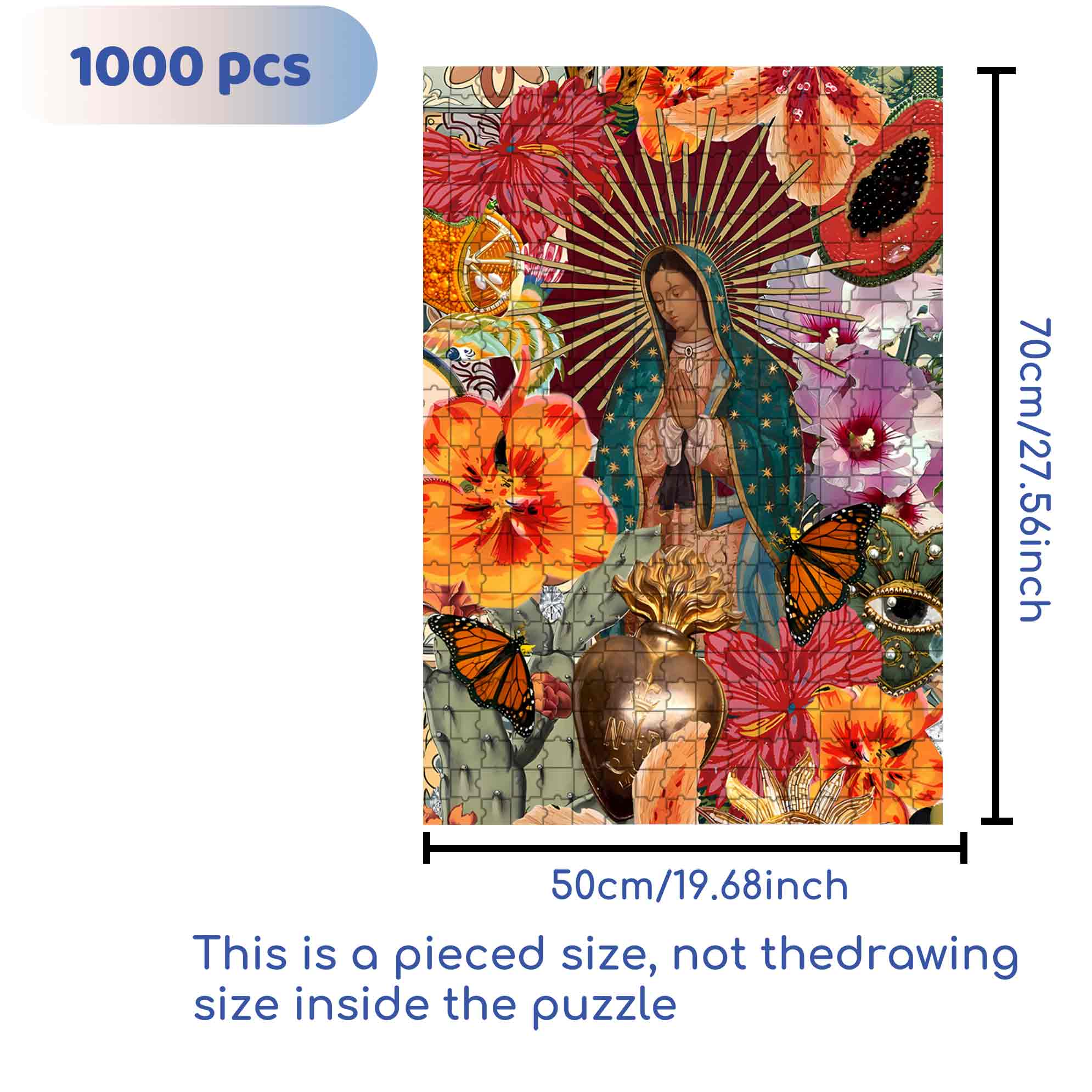 Maria 500pcs/1000pcs Jigsaw Puzzle, Scratch-Resistant, Paper Material, Interactive Family Game & Brain-Boosting DIY Decor, Perfect for Halloween, Christmas & New Year Gifts, Family Puzzle Game