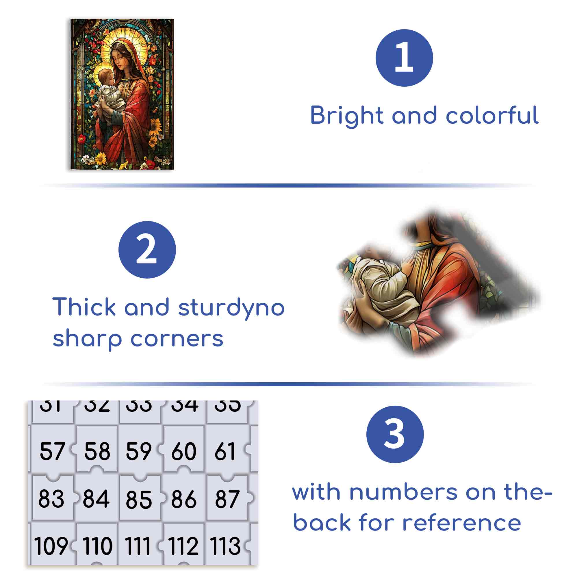 Mary And Jesus 500pcs/1000pcs Jigsaw Puzzle, Scratch-Resistant, Paper Material, Interactive Family Game & Brain-Boosting DIY Decor, Perfect for Halloween, Christmas & New Year Gifts, Family Puzzle Game