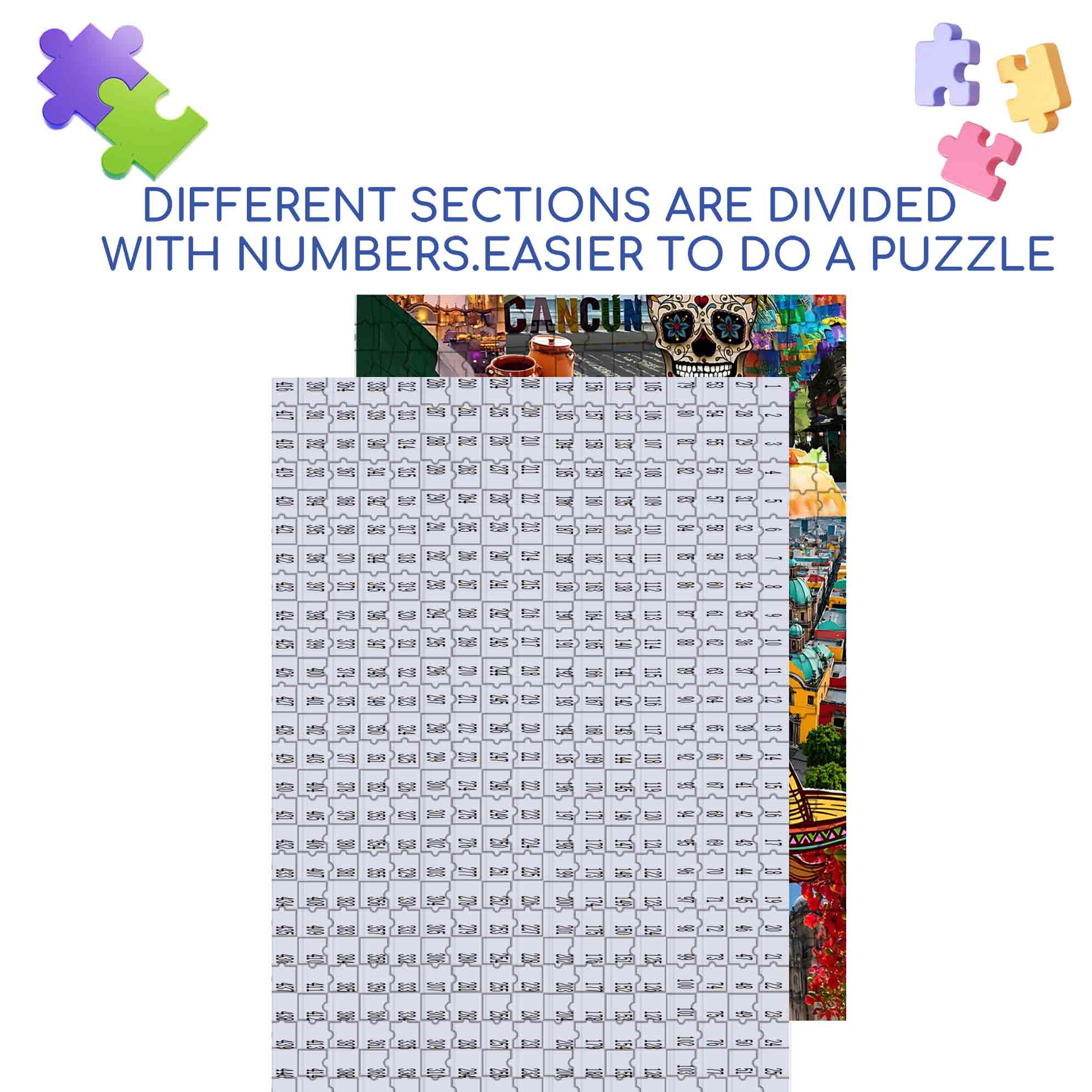 Mexican Charm 500pcs/1000pcs Jigsaw Puzzle, Scratch-Resistant, Paper Material, Interactive Family Game & Brain-Boosting DIY Decor, Perfect for Halloween, Christmas & New Year Gifts, Family Puzzle Game