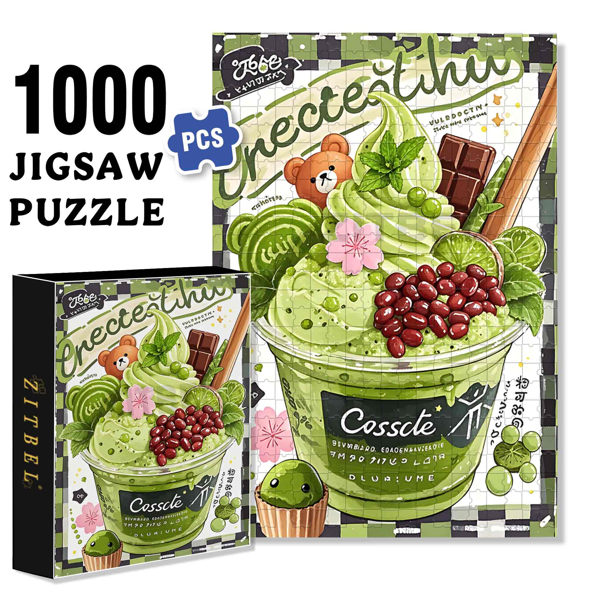 Mocha 500pcs/1000pcs Jigsaw Puzzle, Scratch-Resistant, Paper Material, Interactive Family Game & Brain-Boosting DIY Decor, Perfect for Halloween, Christmas & New Year Gifts, Family Puzzle Game