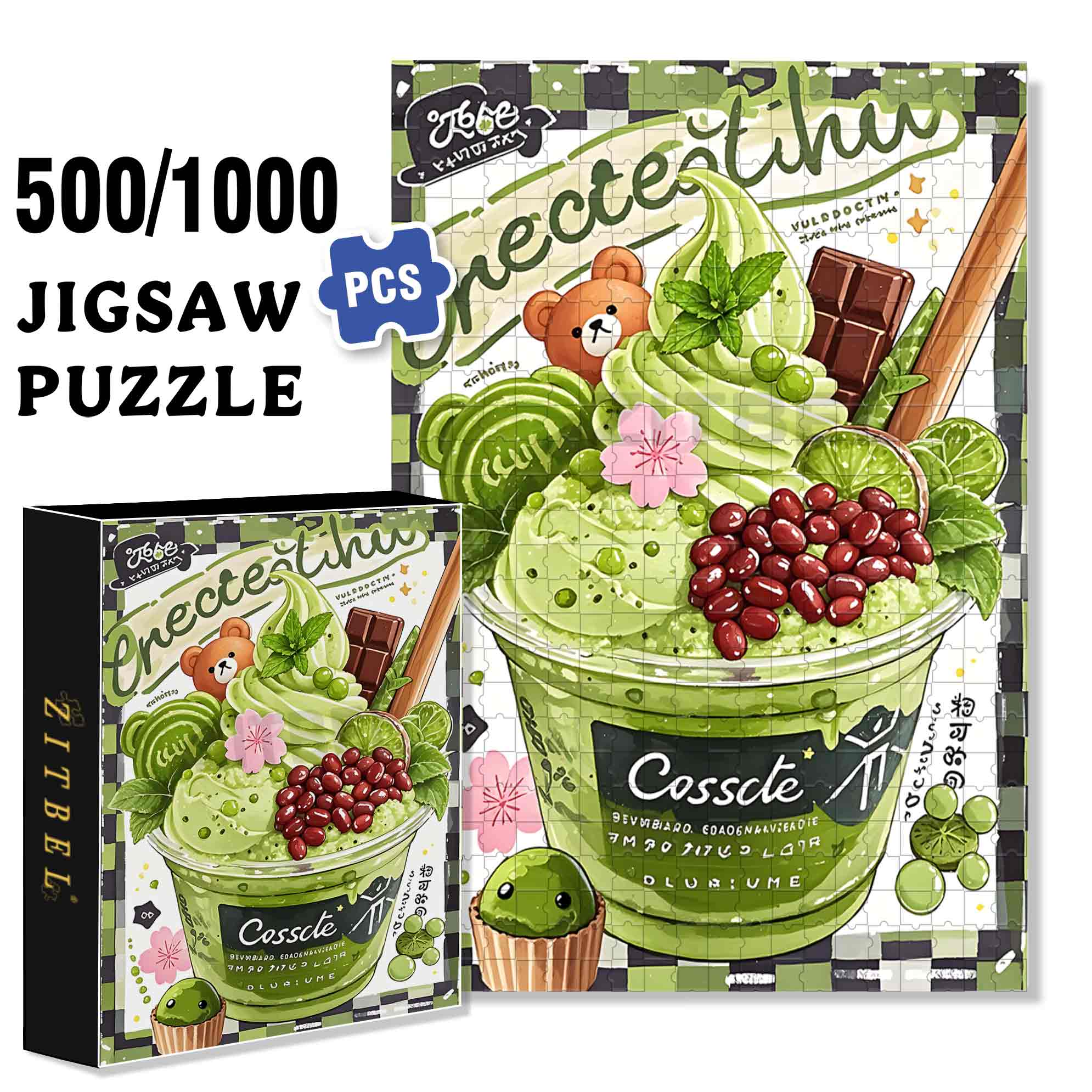 Mocha 500pcs/1000pcs Jigsaw Puzzle, Scratch-Resistant, Paper Material, Interactive Family Game & Brain-Boosting DIY Decor, Perfect for Halloween, Christmas & New Year Gifts, Family Puzzle Game