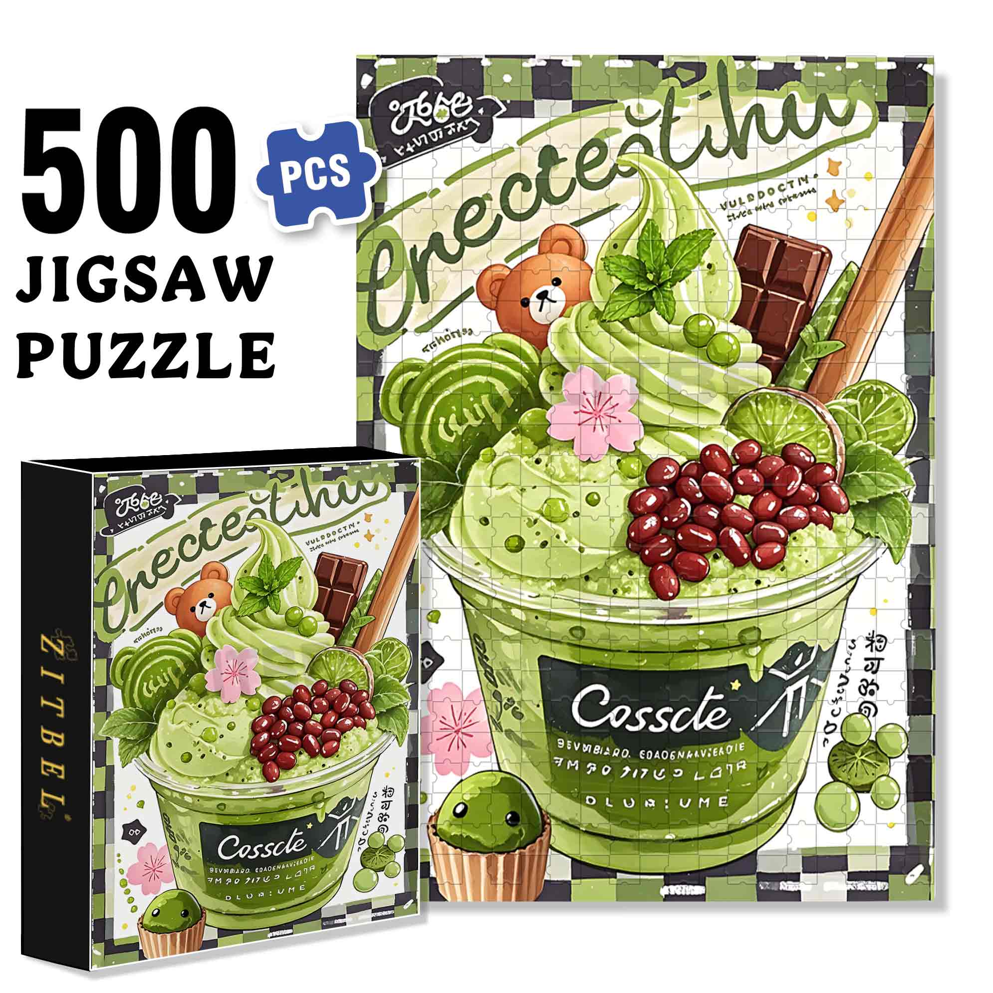 Mocha 500pcs/1000pcs Jigsaw Puzzle, Scratch-Resistant, Paper Material, Interactive Family Game & Brain-Boosting DIY Decor, Perfect for Halloween, Christmas & New Year Gifts, Family Puzzle Game