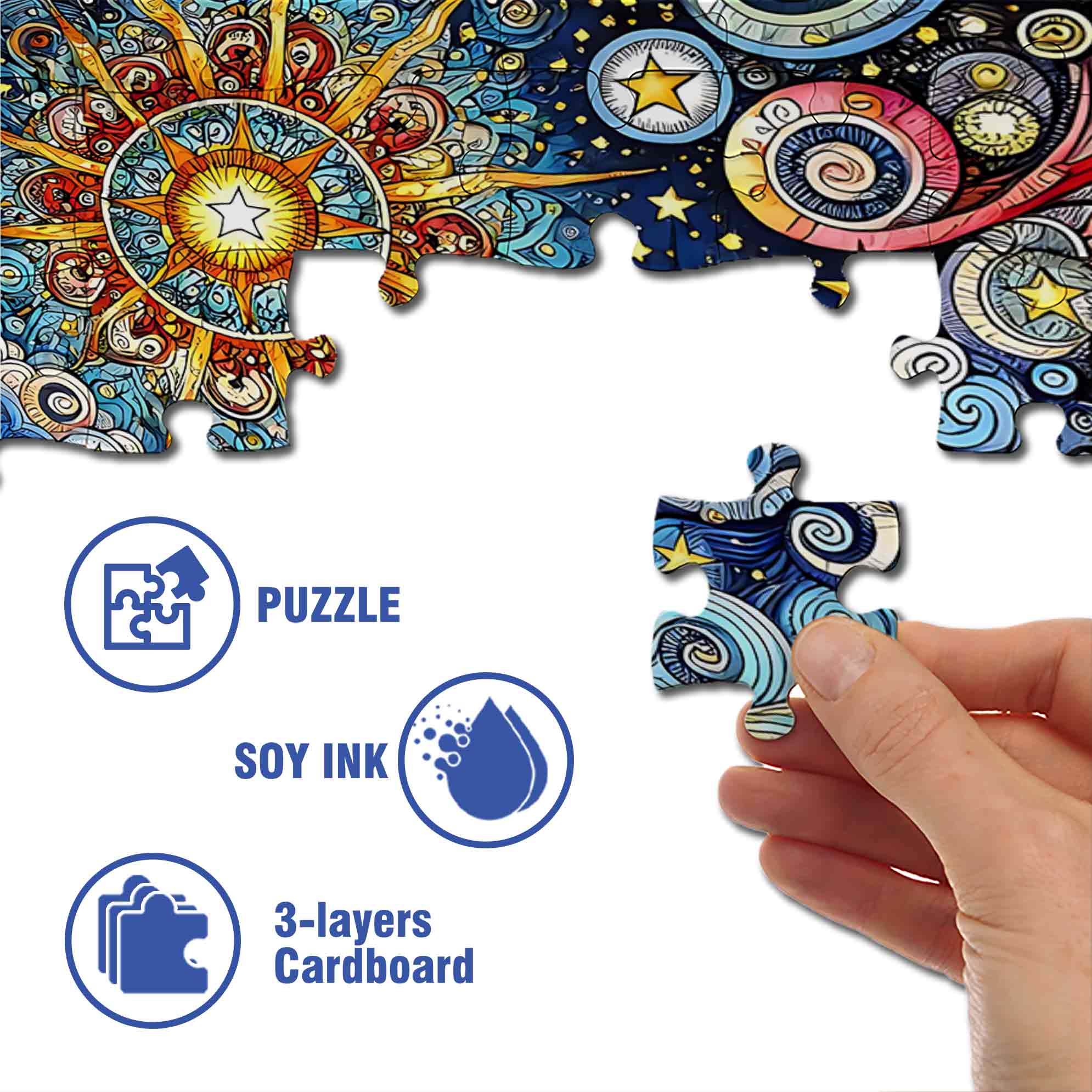 Mosaic Sun 500pcs/1000pcs Jigsaw Puzzle, Scratch-Resistant, Paper Material, Interactive Family Game & Brain-Boosting DIY Decor, Perfect for Halloween, Christmas & New Year Gifts, Family Puzzle Game