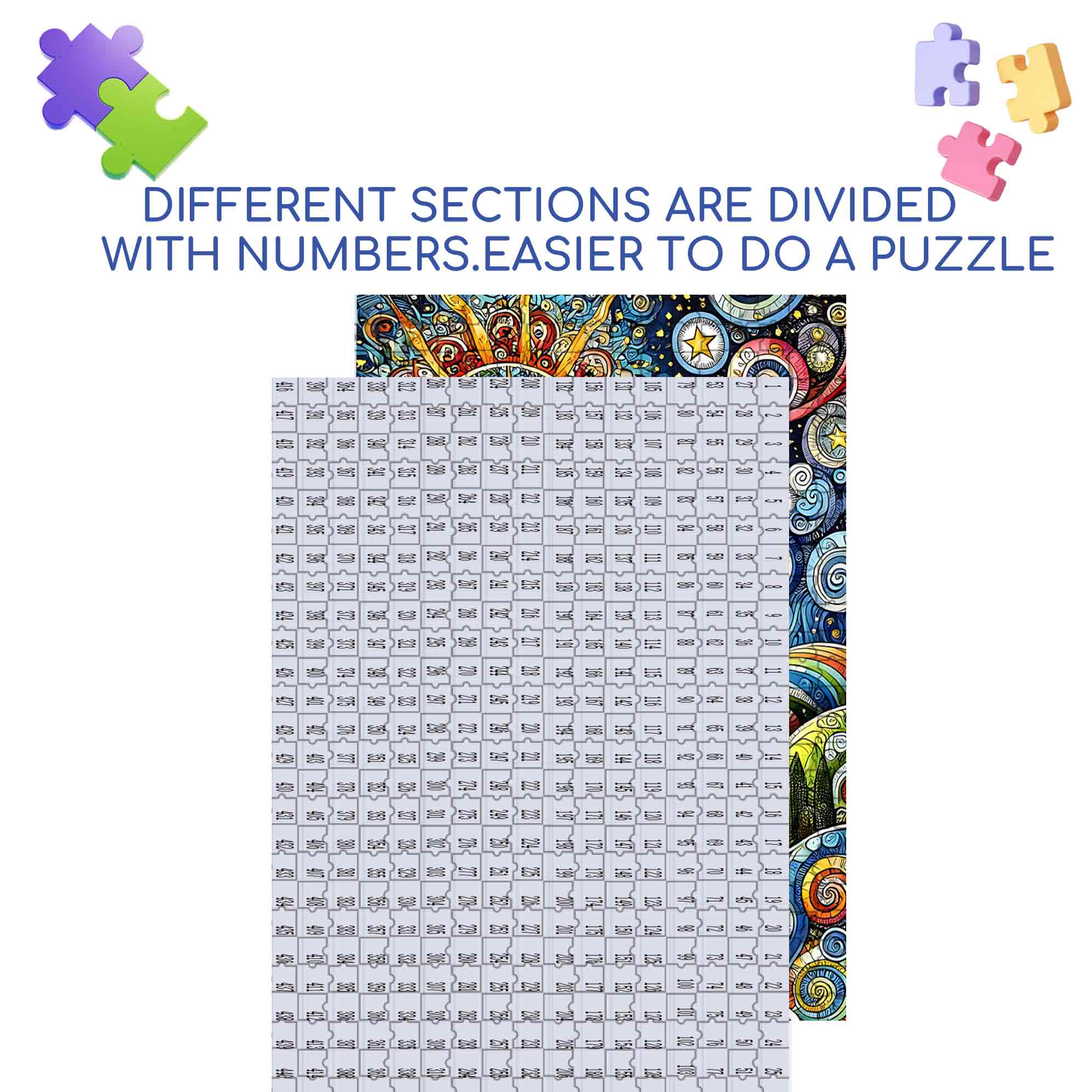 Mosaic Sun 500pcs/1000pcs Jigsaw Puzzle, Scratch-Resistant, Paper Material, Interactive Family Game & Brain-Boosting DIY Decor, Perfect for Halloween, Christmas & New Year Gifts, Family Puzzle Game