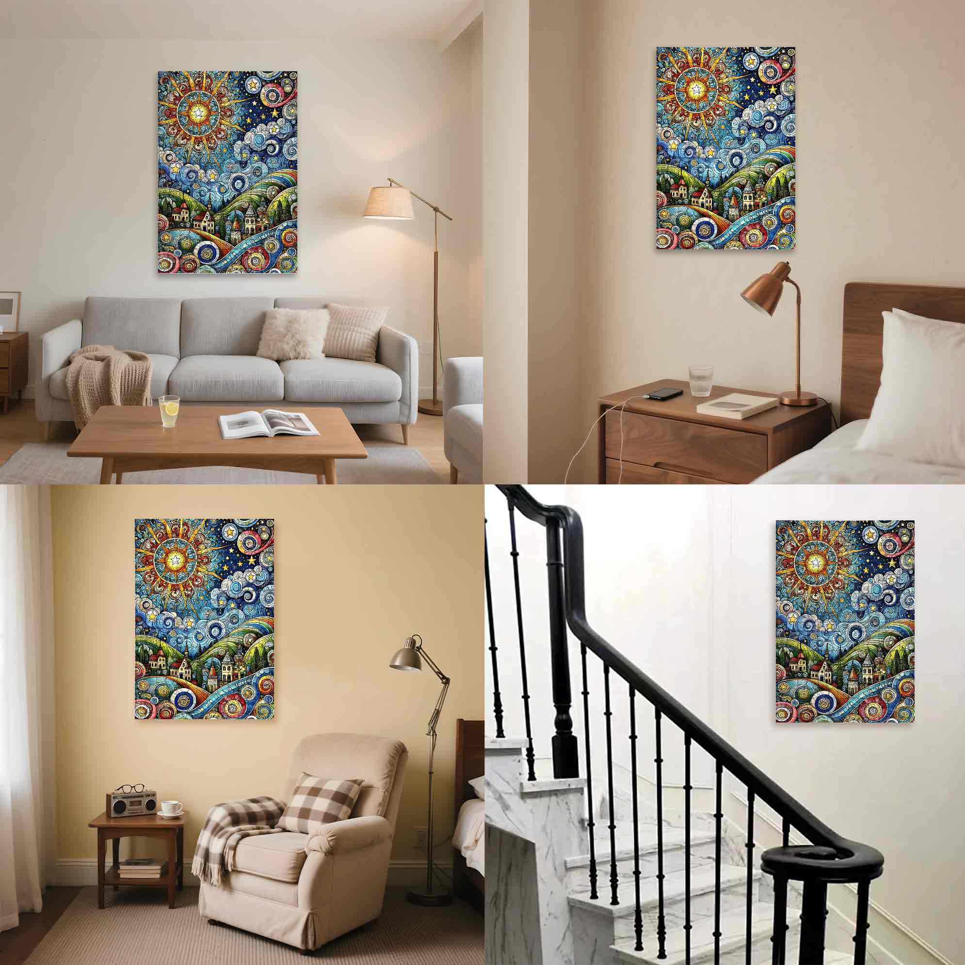 Mosaic Sun 500pcs/1000pcs Jigsaw Puzzle, Scratch-Resistant, Paper Material, Interactive Family Game & Brain-Boosting DIY Decor, Perfect for Halloween, Christmas & New Year Gifts, Family Puzzle Game