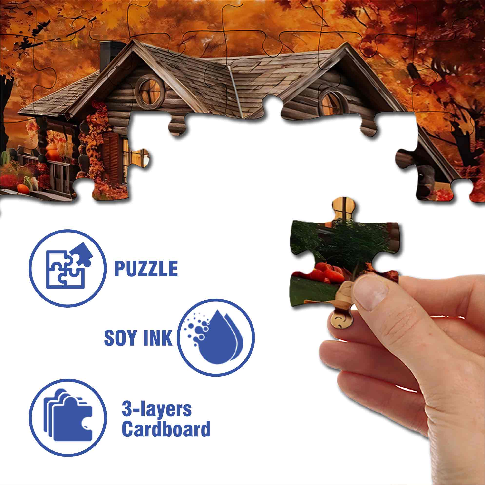 Pumping House 500pcs/1000pcs Jigsaw Puzzle, Scratch-Resistant, Paper Material, Interactive Family Game & Brain-Boosting DIY Decor, Perfect for Halloween, Christmas & New Year Gifts, Family Puzzle Game