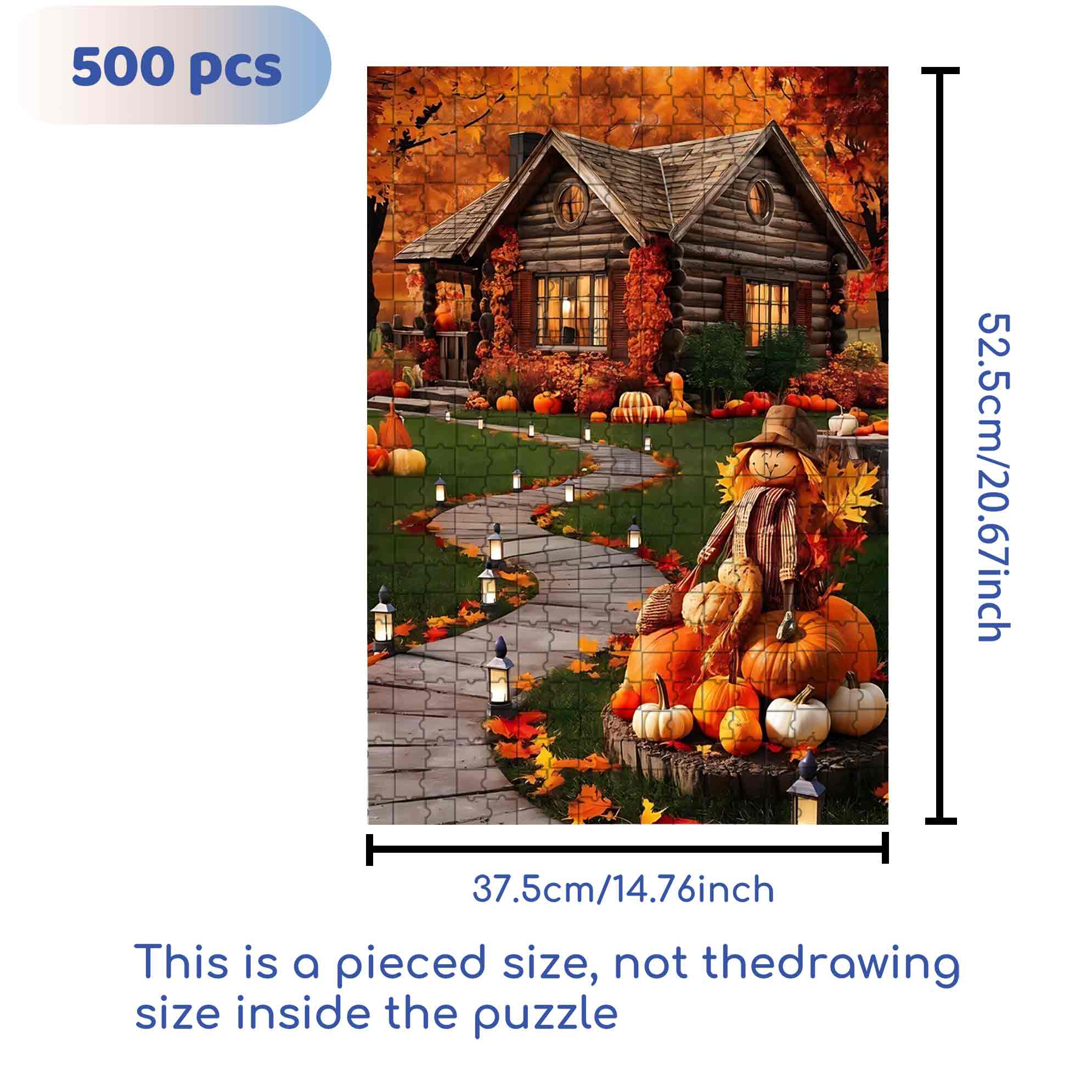 Pumping House 500pcs/1000pcs Jigsaw Puzzle, Scratch-Resistant, Paper Material, Interactive Family Game & Brain-Boosting DIY Decor, Perfect for Halloween, Christmas & New Year Gifts, Family Puzzle Game