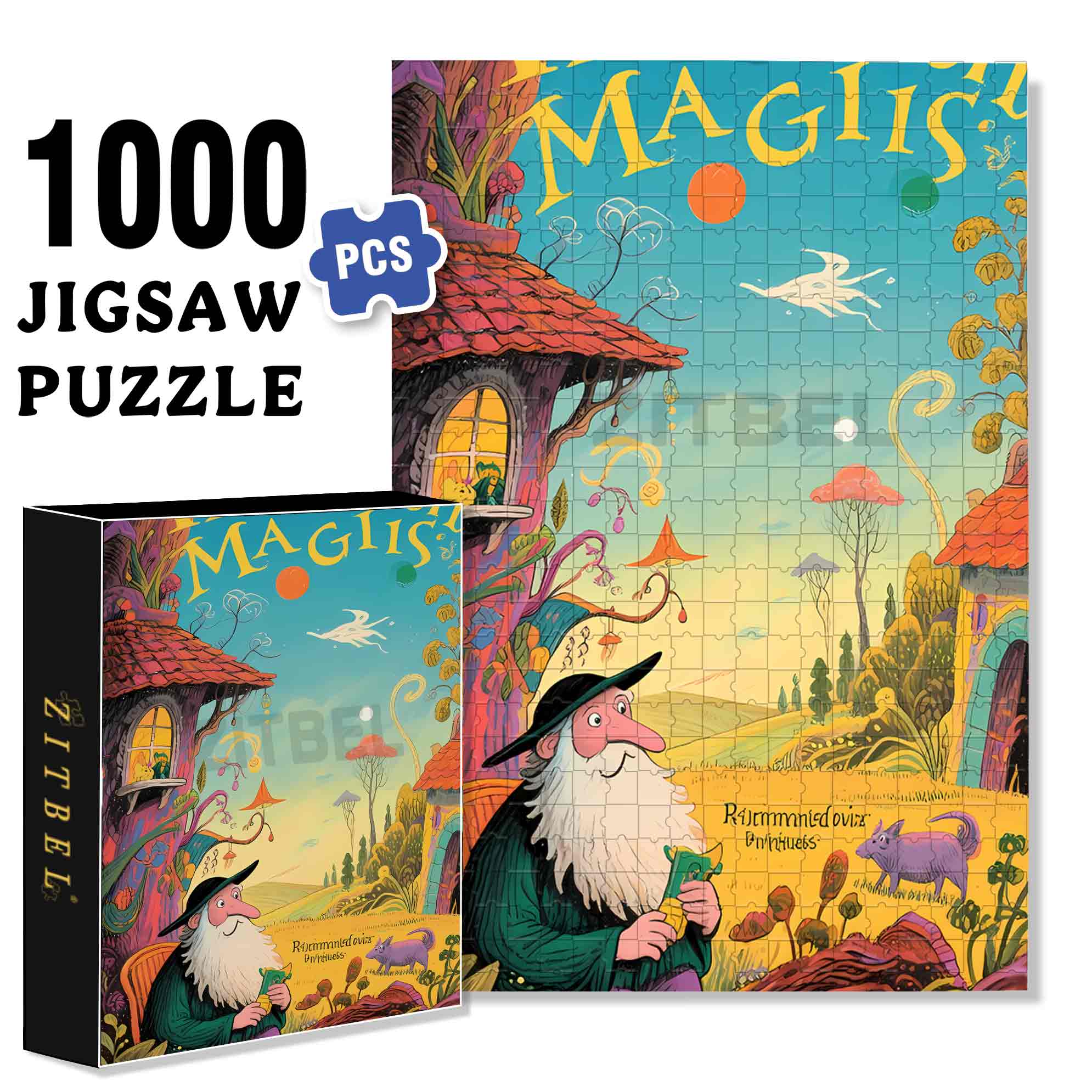 Raymond 500pcs/1000pcs Jigsaw Puzzle, Scratch-Resistant, Paper Material, Interactive Family Game & Brain-Boosting DIY Decor, Perfect for Halloween, Christmas & New Year Gifts, Family Puzzle Game