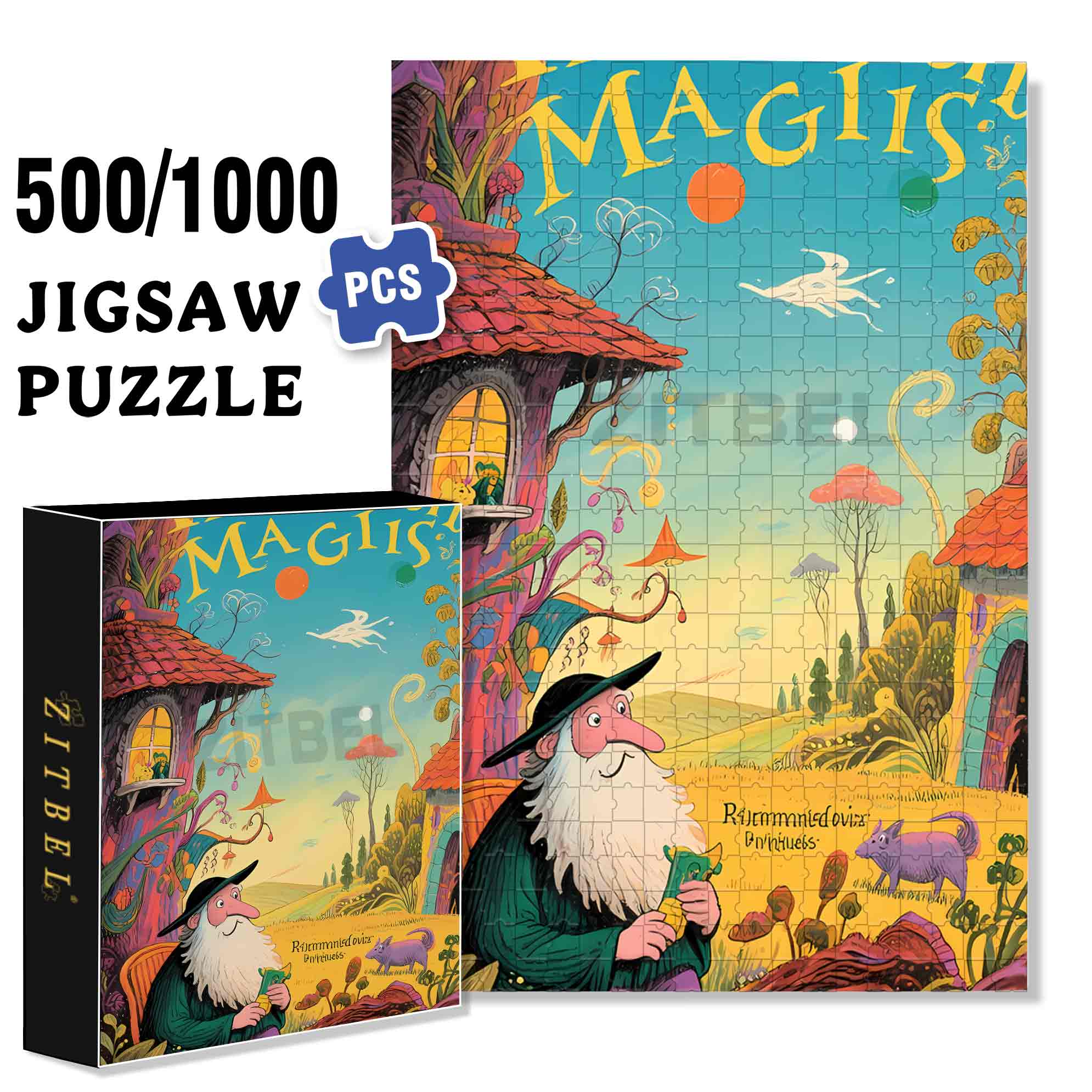 Raymond 500pcs/1000pcs Jigsaw Puzzle, Scratch-Resistant, Paper Material, Interactive Family Game & Brain-Boosting DIY Decor, Perfect for Halloween, Christmas & New Year Gifts, Family Puzzle Game