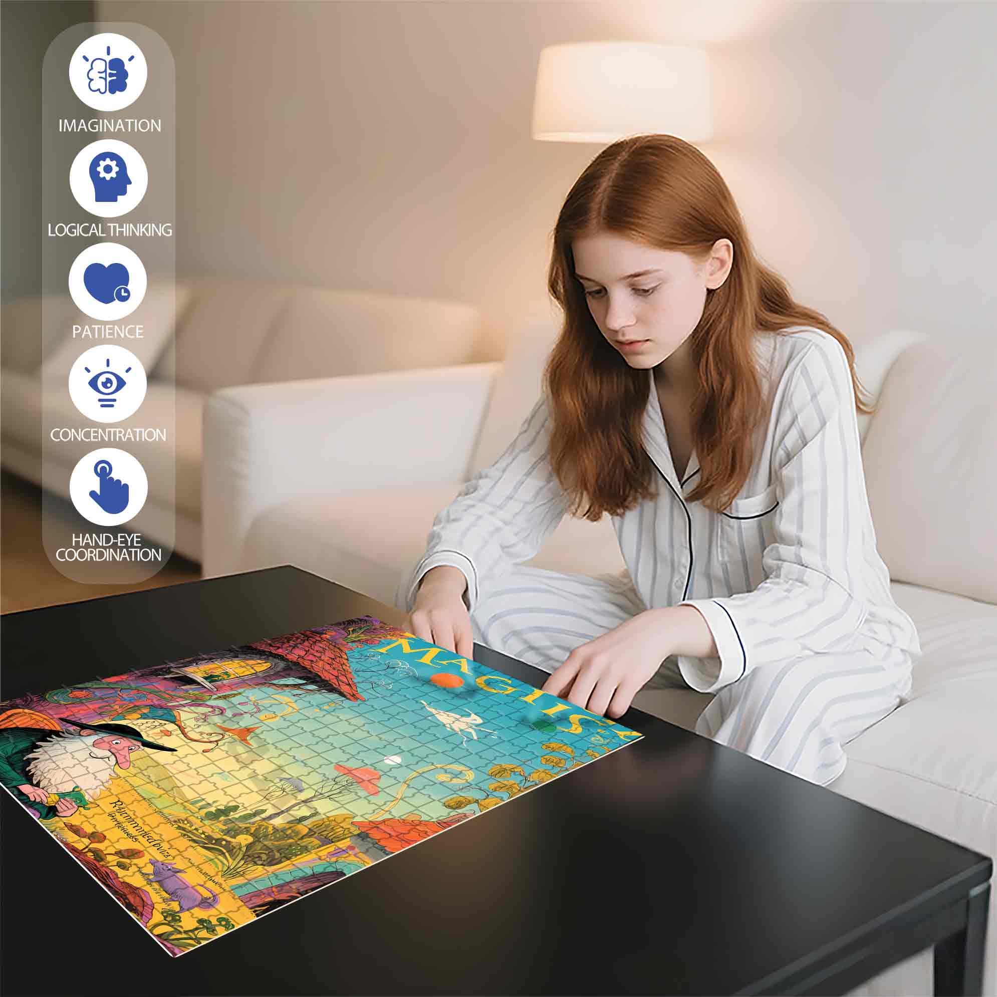 Raymond 500pcs/1000pcs Jigsaw Puzzle, Scratch-Resistant, Paper Material, Interactive Family Game & Brain-Boosting DIY Decor, Perfect for Halloween, Christmas & New Year Gifts, Family Puzzle Game