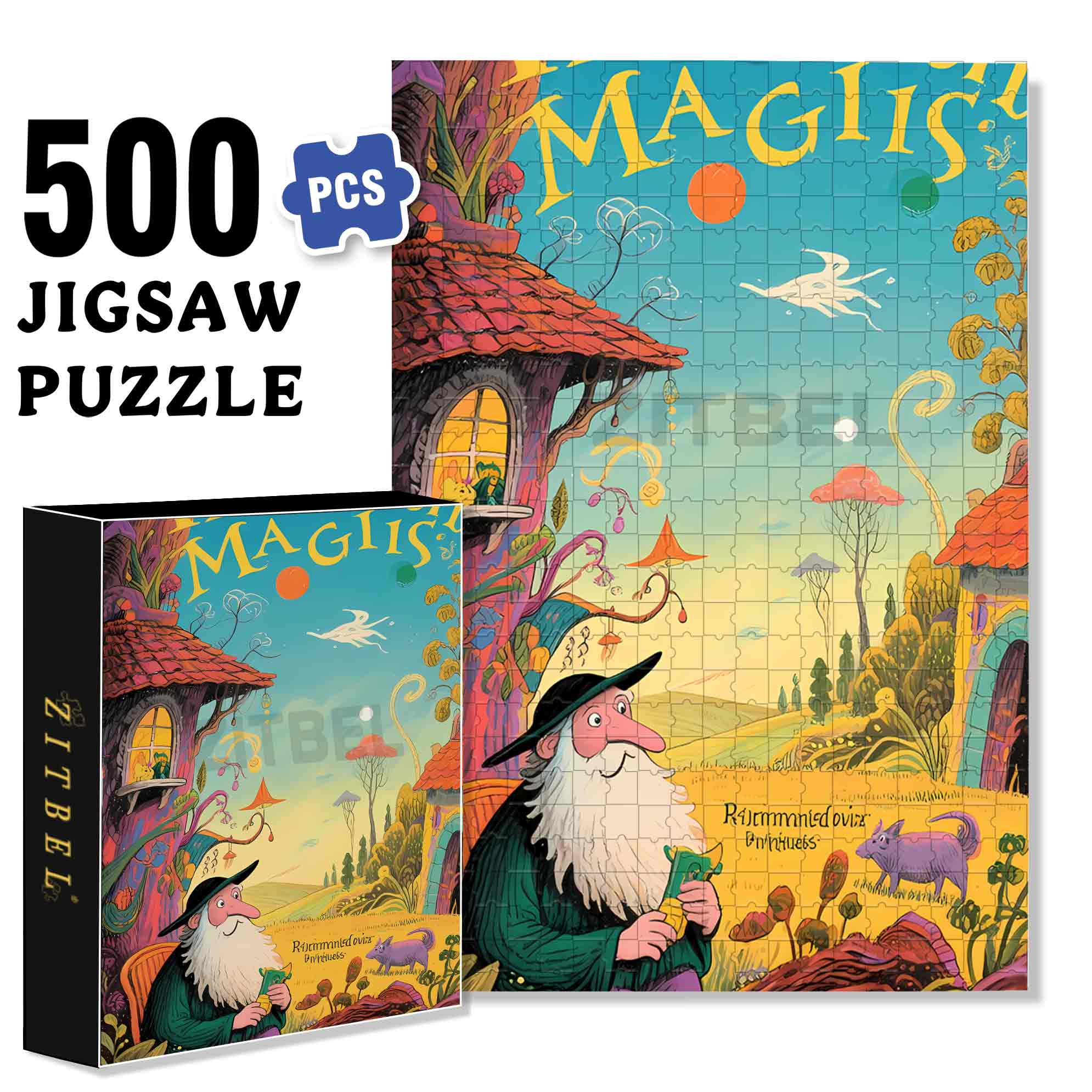 Raymond 500pcs/1000pcs Jigsaw Puzzle, Scratch-Resistant, Paper Material, Interactive Family Game & Brain-Boosting DIY Decor, Perfect for Halloween, Christmas & New Year Gifts, Family Puzzle Game