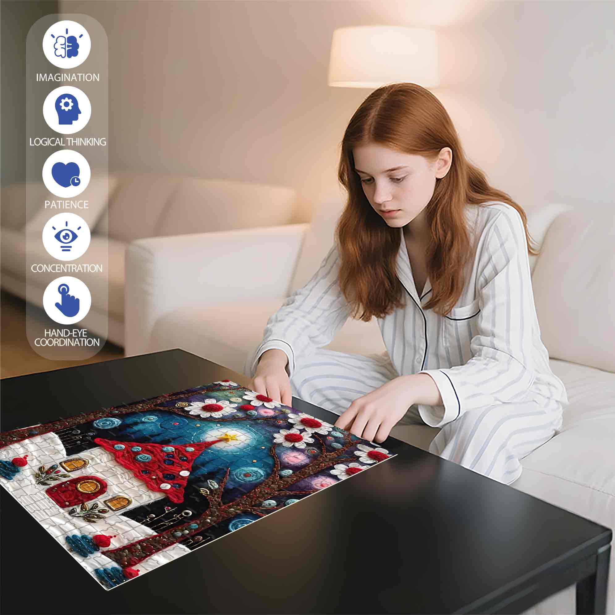 Snow House 500pcs/1000pcs Jigsaw Puzzle, Scratch-Resistant, Paper Material, Interactive Family Game & Brain-Boosting DIY Decor, Perfect for Halloween, Christmas & New Year Gifts, Family Puzzle Game
