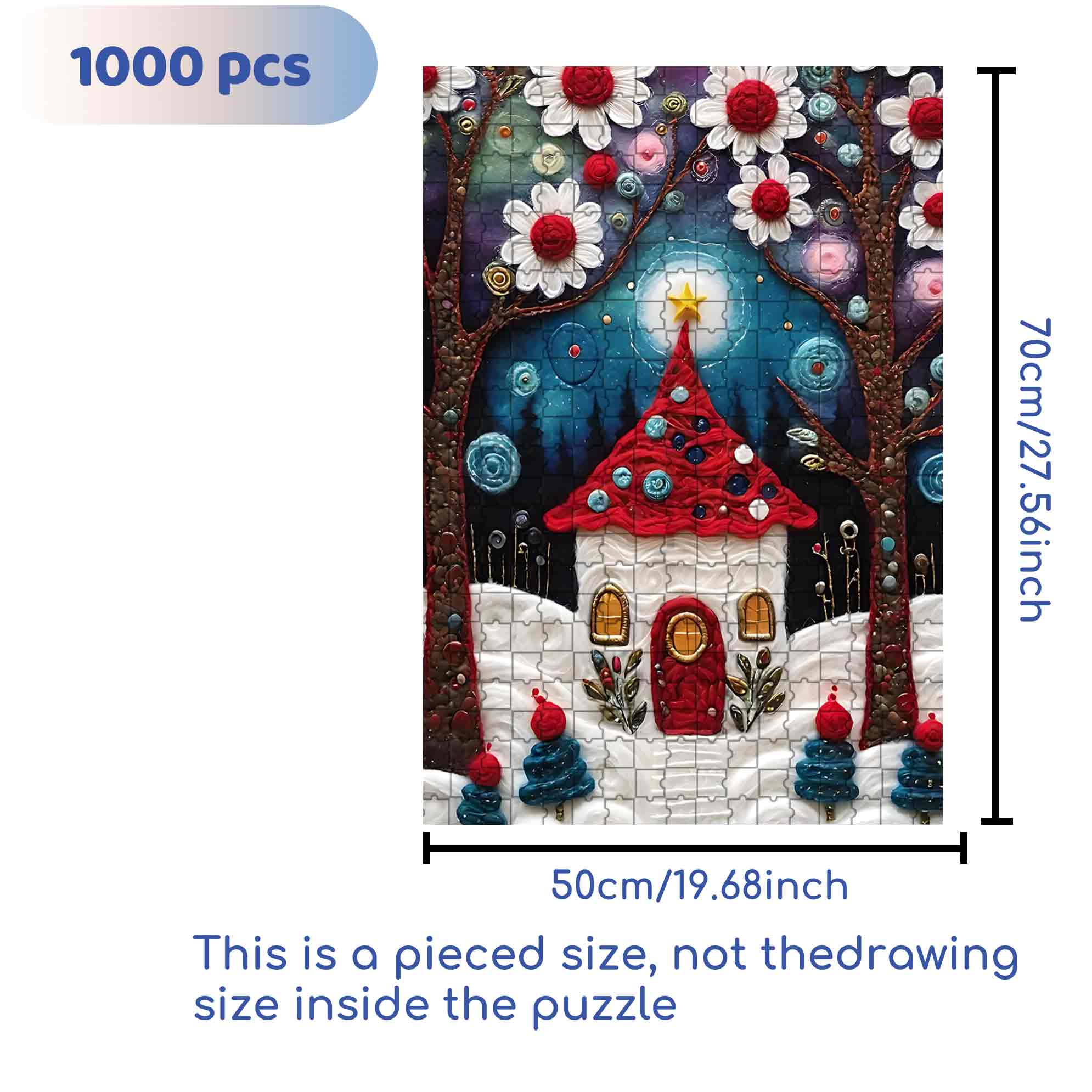 Snow House 500pcs/1000pcs Jigsaw Puzzle, Scratch-Resistant, Paper Material, Interactive Family Game & Brain-Boosting DIY Decor, Perfect for Halloween, Christmas & New Year Gifts, Family Puzzle Game