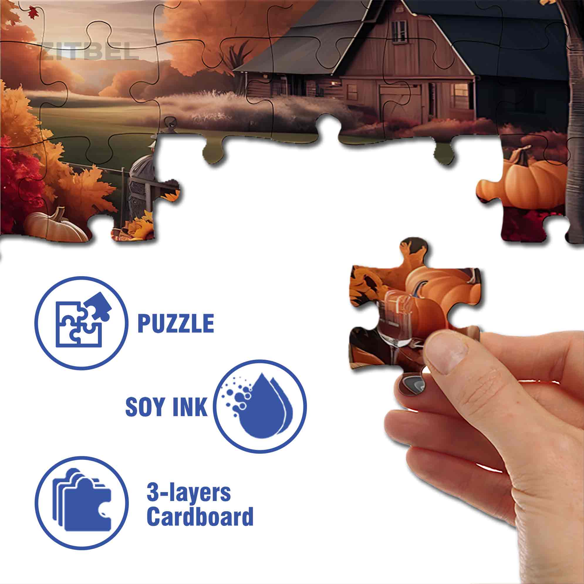 Thanksgiving Dinner 500pcs/1000pcs Jigsaw Puzzle, Scratch-Resistant, Paper Material, Interactive Family Game & Brain-Boosting DIY Decor, Perfect for Halloween, Christmas & New Year Gifts, Family Puzzle Game