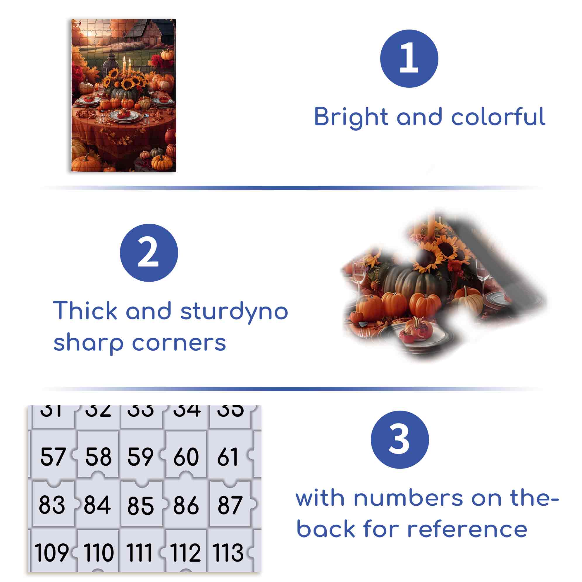 Thanksgiving Dinner 500pcs/1000pcs Jigsaw Puzzle, Scratch-Resistant, Paper Material, Interactive Family Game & Brain-Boosting DIY Decor, Perfect for Halloween, Christmas & New Year Gifts, Family Puzzle Game