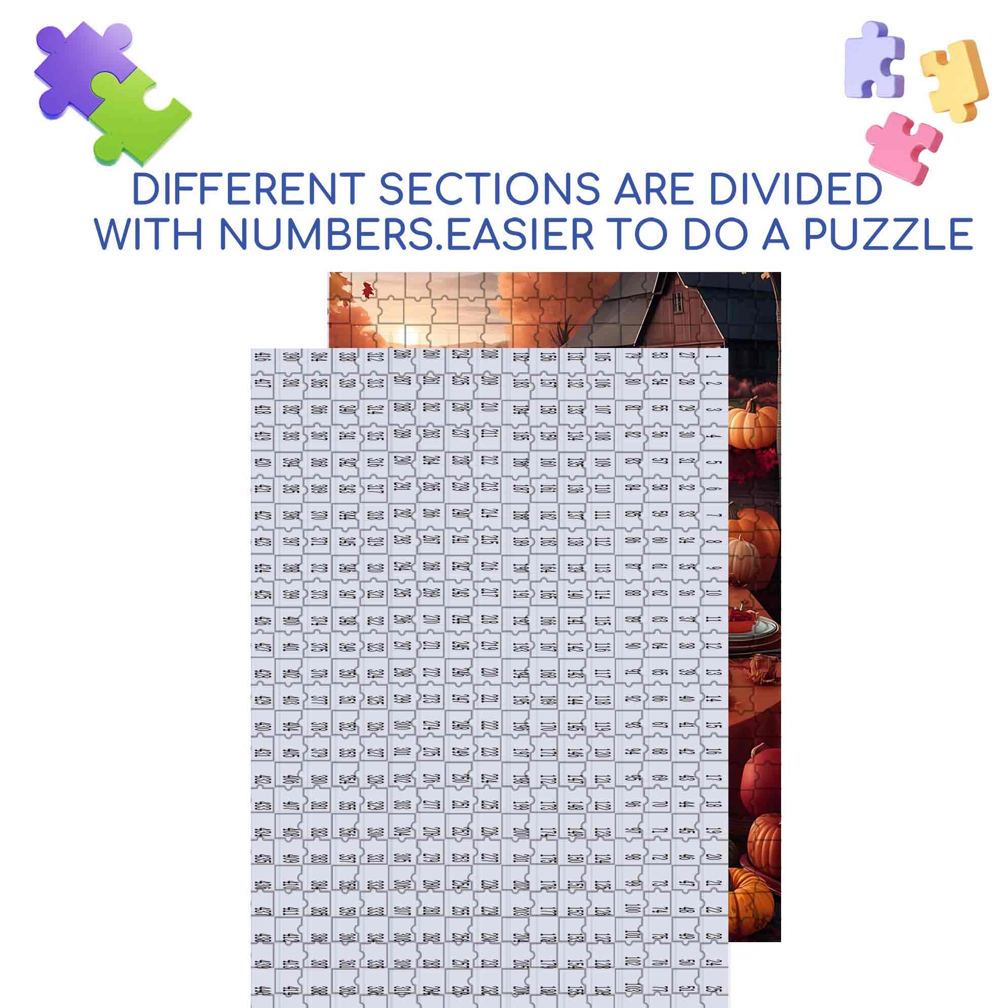 Thanksgiving Dinner 500pcs/1000pcs Jigsaw Puzzle, Scratch-Resistant, Paper Material, Interactive Family Game & Brain-Boosting DIY Decor, Perfect for Halloween, Christmas & New Year Gifts, Family Puzzle Game