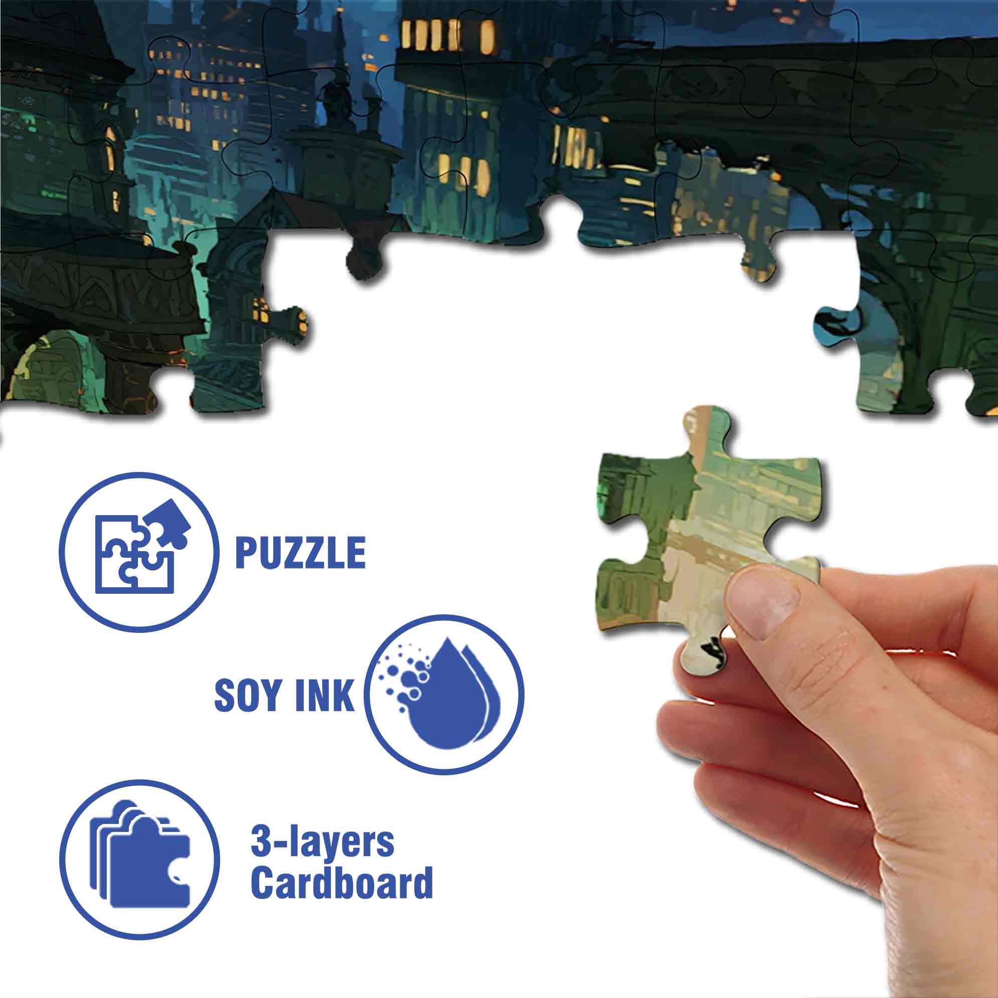 The Girl Riding A Broomstick 500pcs/1000pcs Jigsaw Puzzle, Scratch-Resistant, Paper Material, Interactive Family Game & Brain-Boosting DIY Decor, Perfect for Halloween, Christmas & New Year Gifts, Family Puzzle Game