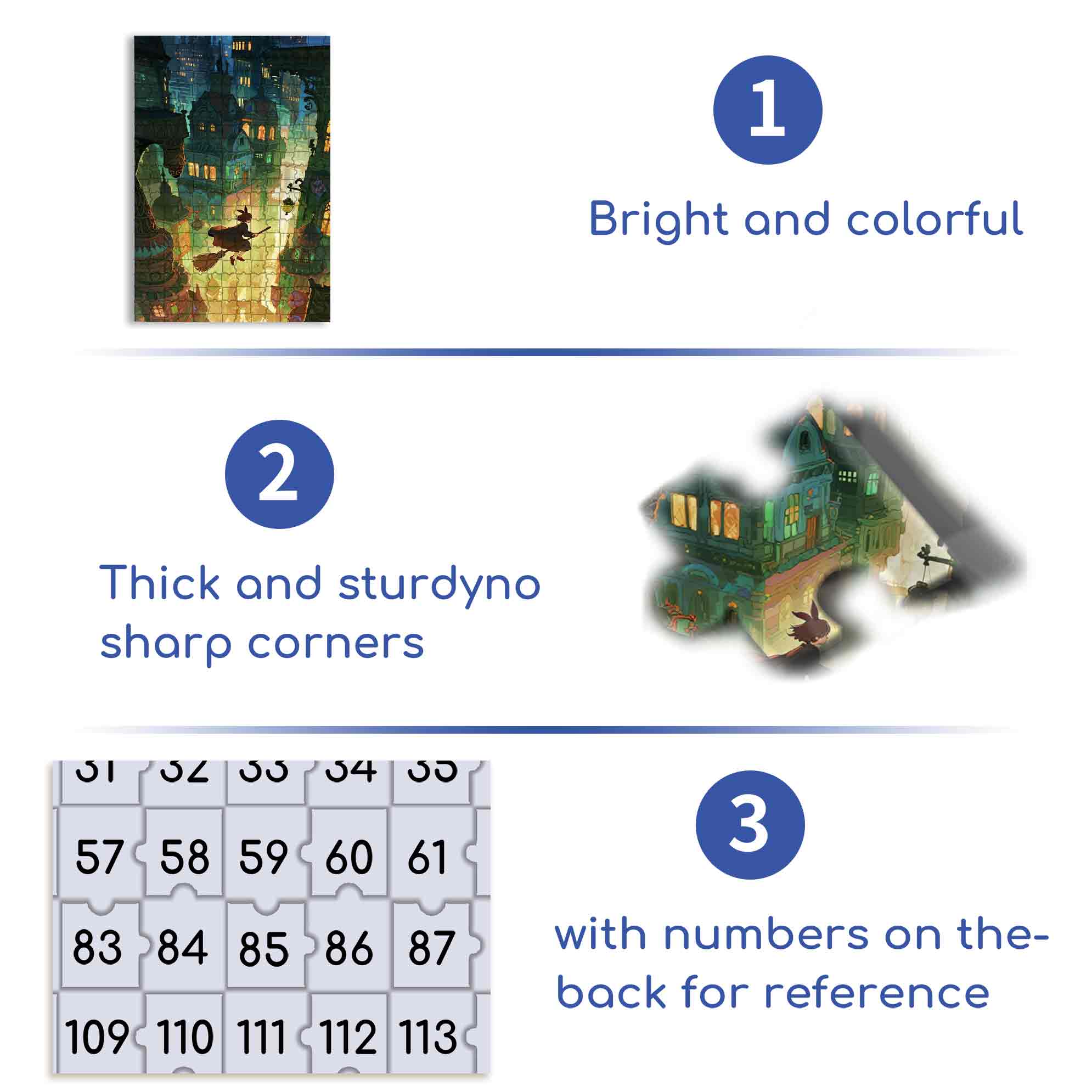 The Girl Riding A Broomstick 500pcs/1000pcs Jigsaw Puzzle, Scratch-Resistant, Paper Material, Interactive Family Game & Brain-Boosting DIY Decor, Perfect for Halloween, Christmas & New Year Gifts, Family Puzzle Game