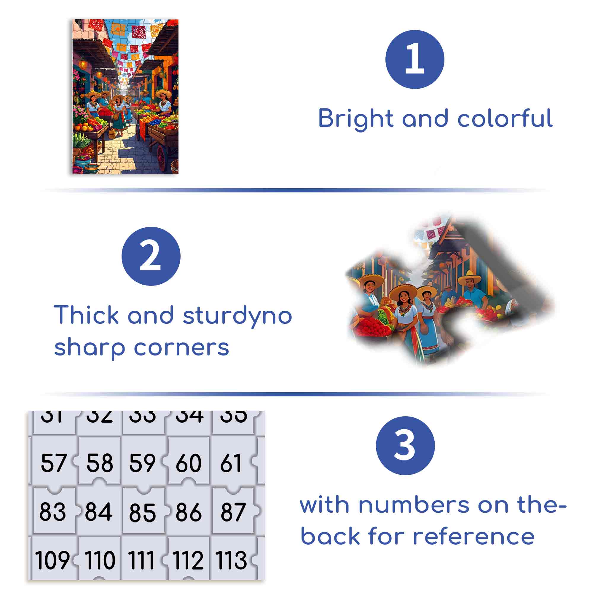 The Mexican Market 500pcs/1000pcs Jigsaw Puzzle, Scratch-Resistant, Paper Material, Interactive Family Game & Brain-Boosting DIY Decor, Perfect for Halloween, Christmas & New Year Gifts, Family Puzzle Game