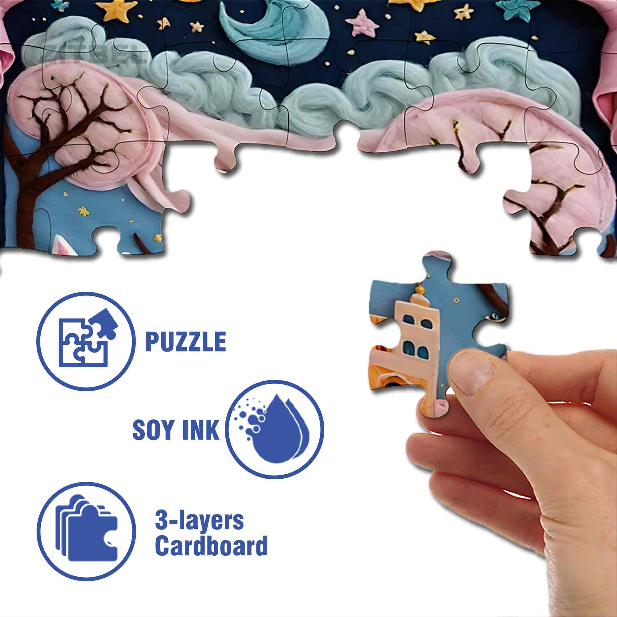 Three White Cats 500pcs/1000pcs Jigsaw Puzzle, Scratch-Resistant, Paper Material, Interactive Family Game & Brain-Boosting DIY Decor, Perfect for Halloween, Christmas & New Year Gifts, Family Puzzle Game