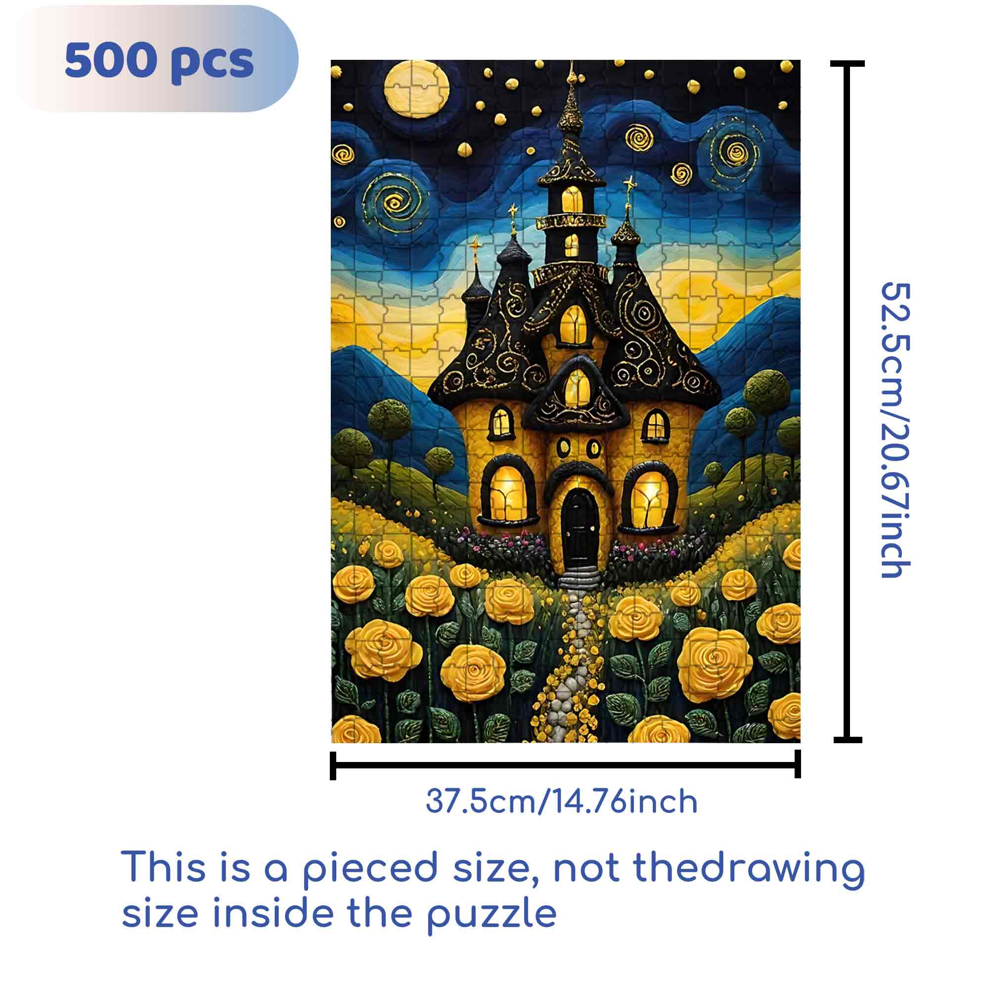 Yellow Rose 500pcs/1000pcs Jigsaw Puzzle, Scratch-Resistant, Paper Material, Interactive Family Game & Brain-Boosting DIY Decor, Perfect for Halloween, Christmas & New Year Gifts, Family Puzzle Game
