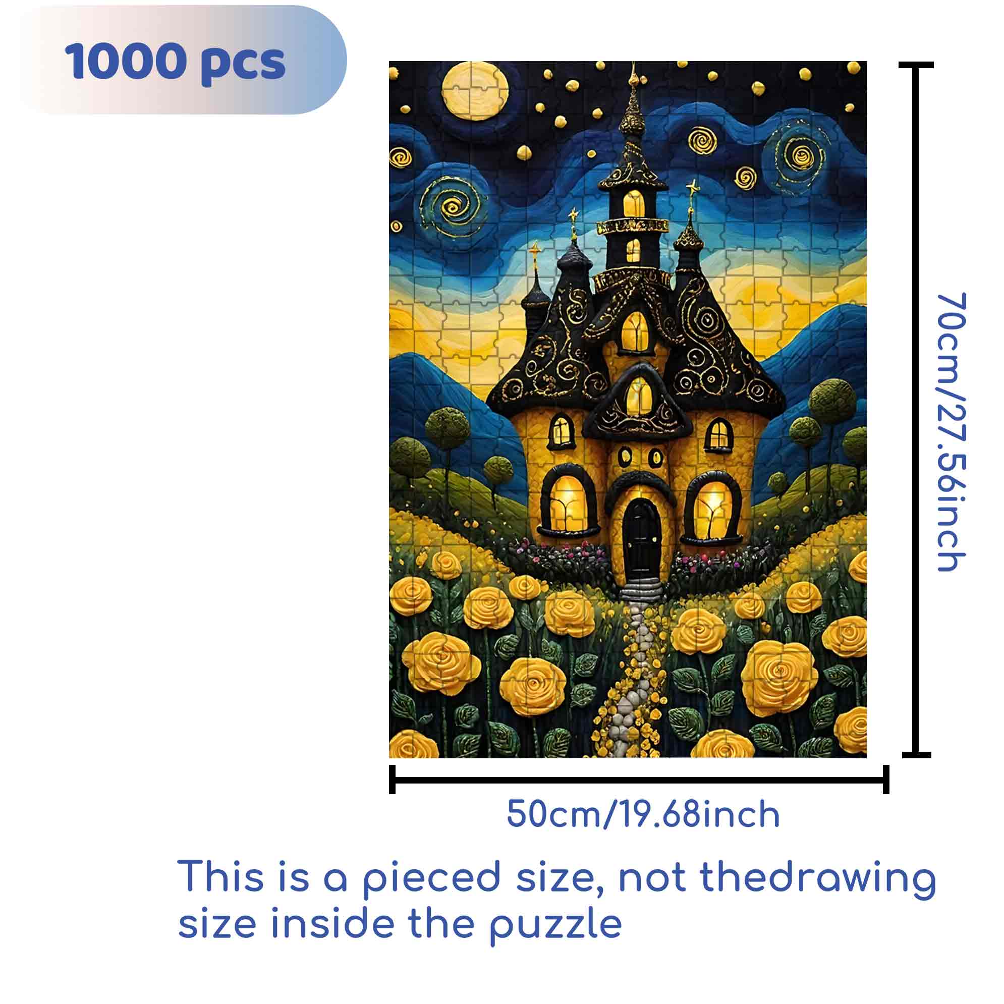 Yellow Rose 500pcs/1000pcs Jigsaw Puzzle, Scratch-Resistant, Paper Material, Interactive Family Game & Brain-Boosting DIY Decor, Perfect for Halloween, Christmas & New Year Gifts, Family Puzzle Game