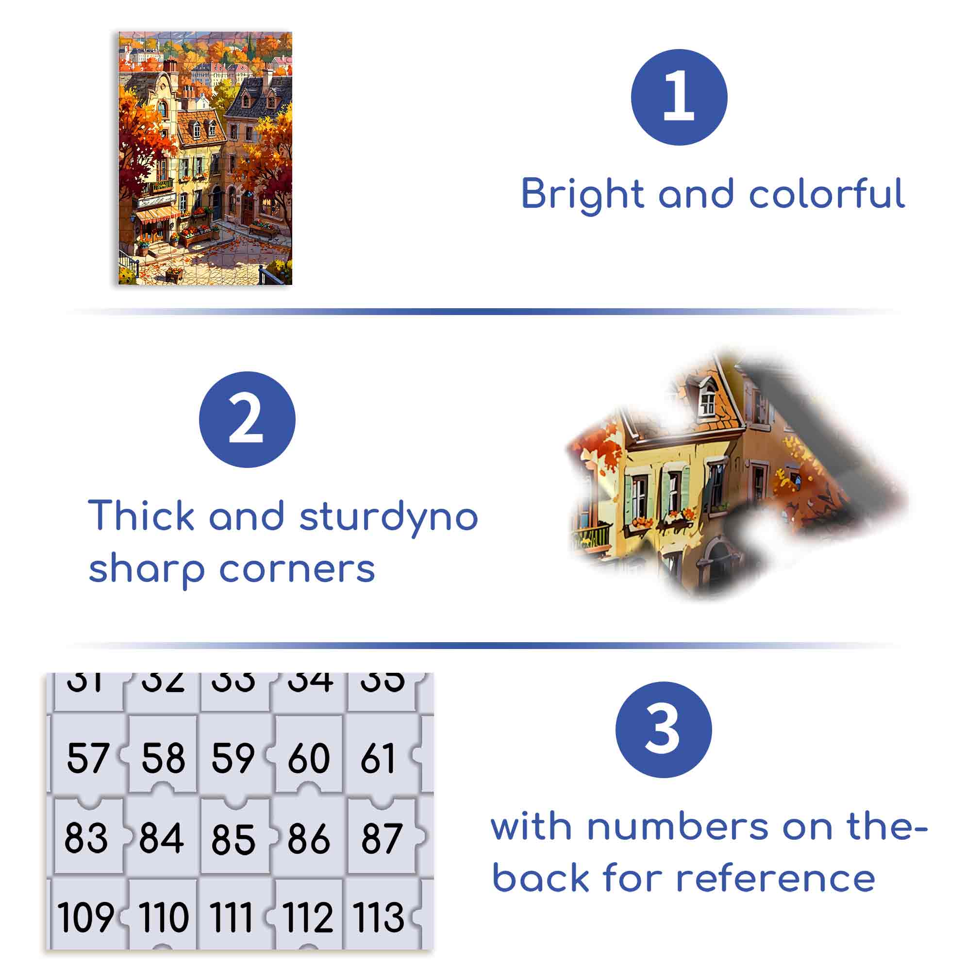 Autumn Building 500pcs/1000pcs Jigsaw Puzzle, Scratch-Resistant, Paper Material, Interactive Family Game & Brain-Boosting DIY Decor, Perfect for Halloween, Christmas & New Year Gifts, Family Puzzle Game