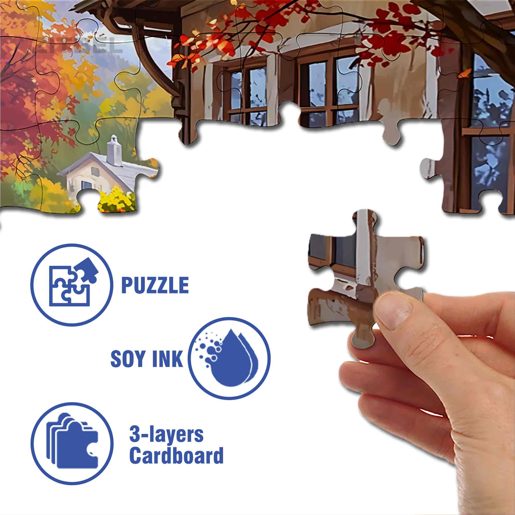 Autumn Garden 500pcs/1000pcs Jigsaw Puzzle, Scratch-Resistant, Paper Material, Interactive Family Game & Brain-Boosting DIY Decor, Perfect for Halloween, Christmas & New Year Gifts, Family Puzzle Game