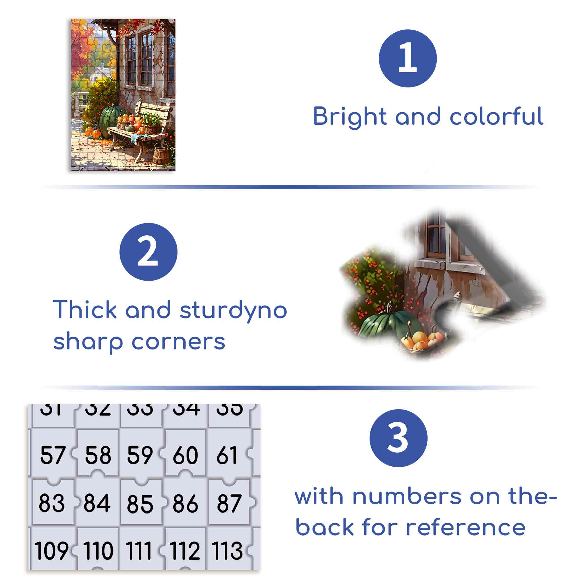 Autumn Garden 500pcs/1000pcs Jigsaw Puzzle, Scratch-Resistant, Paper Material, Interactive Family Game & Brain-Boosting DIY Decor, Perfect for Halloween, Christmas & New Year Gifts, Family Puzzle Game