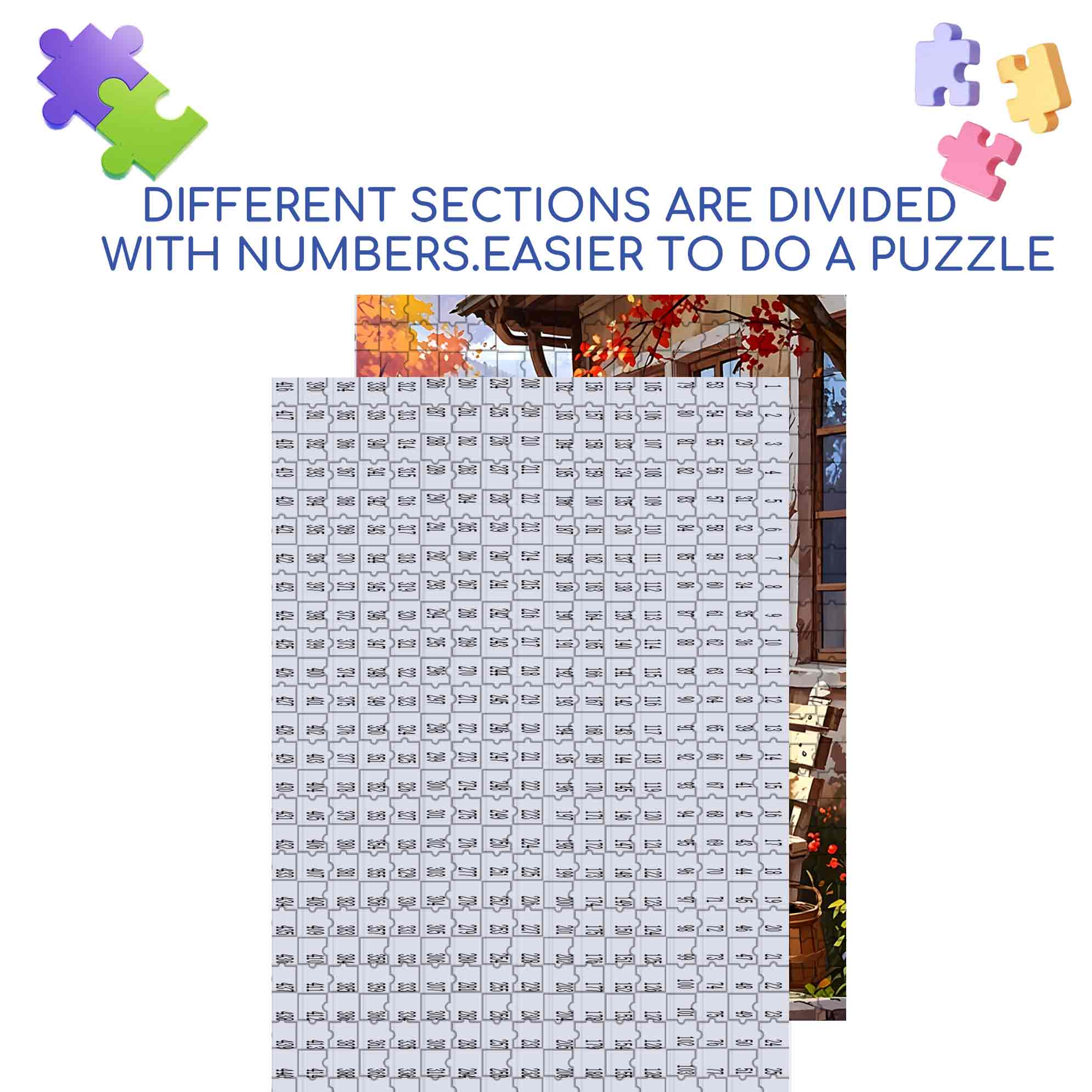 Autumn Garden 500pcs/1000pcs Jigsaw Puzzle, Scratch-Resistant, Paper Material, Interactive Family Game & Brain-Boosting DIY Decor, Perfect for Halloween, Christmas & New Year Gifts, Family Puzzle Game
