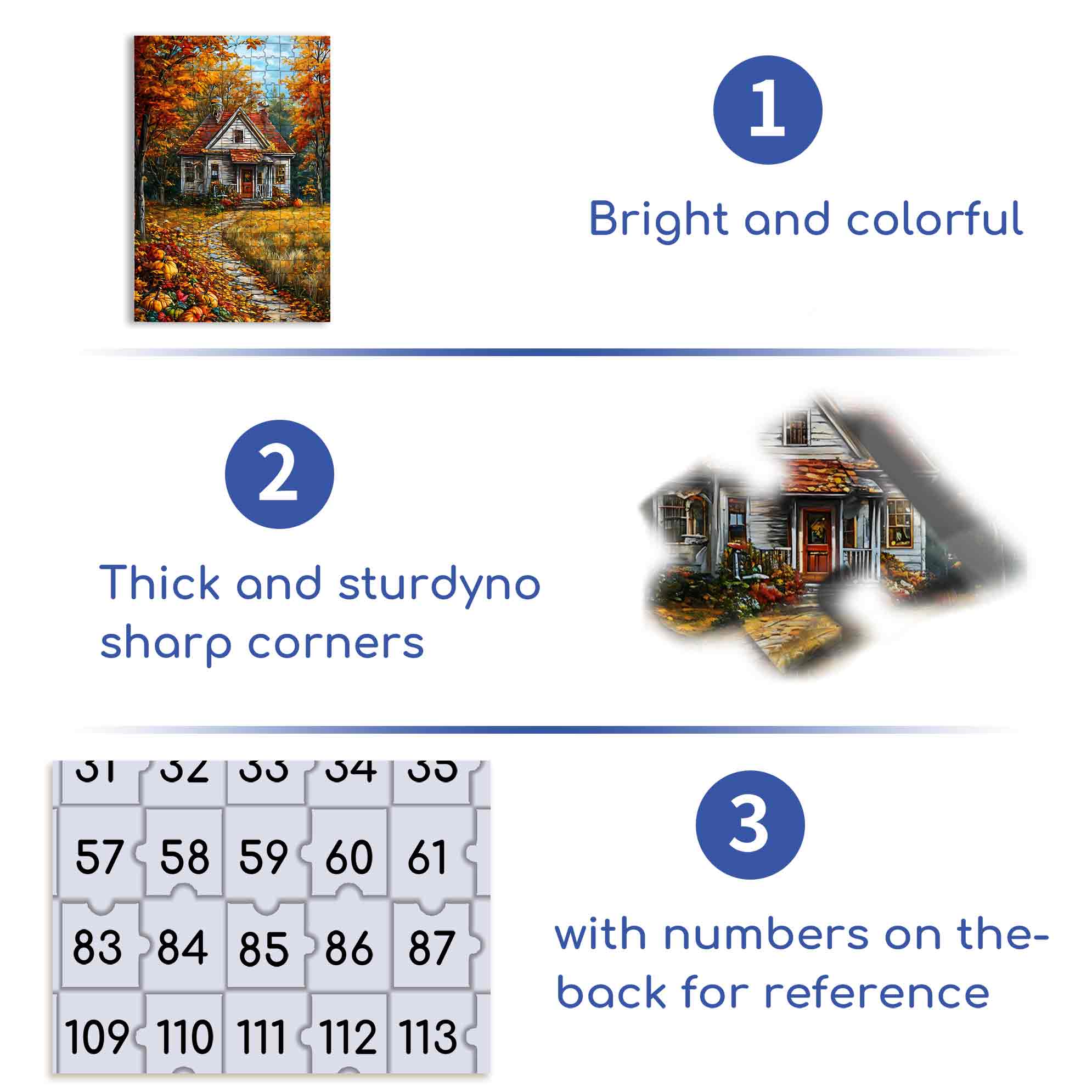 Autumn House 500pcs/1000pcs Jigsaw Puzzle, Scratch-Resistant, Paper Material, Interactive Family Game & Brain-Boosting DIY Decor, Perfect for Halloween, Christmas & New Year Gifts, Family Puzzle Game