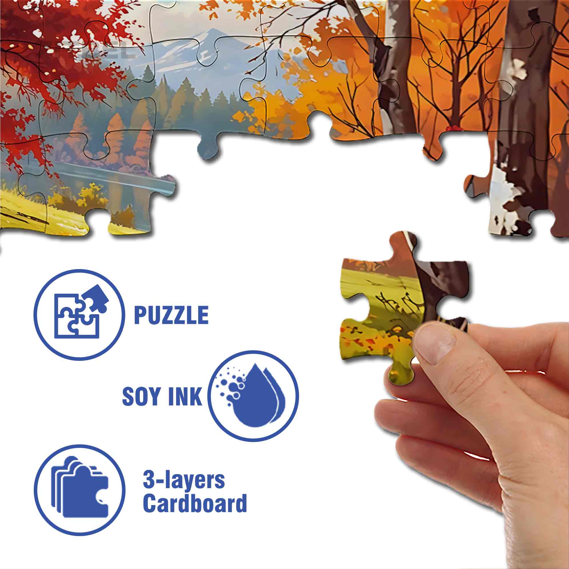 Autumn Picnic 500pcs/1000pcs Jigsaw Puzzle, Scratch-Resistant, Paper Material, Interactive Family Game & Brain-Boosting DIY Decor, Perfect for Halloween, Christmas & New Year Gifts, Family Puzzle Game