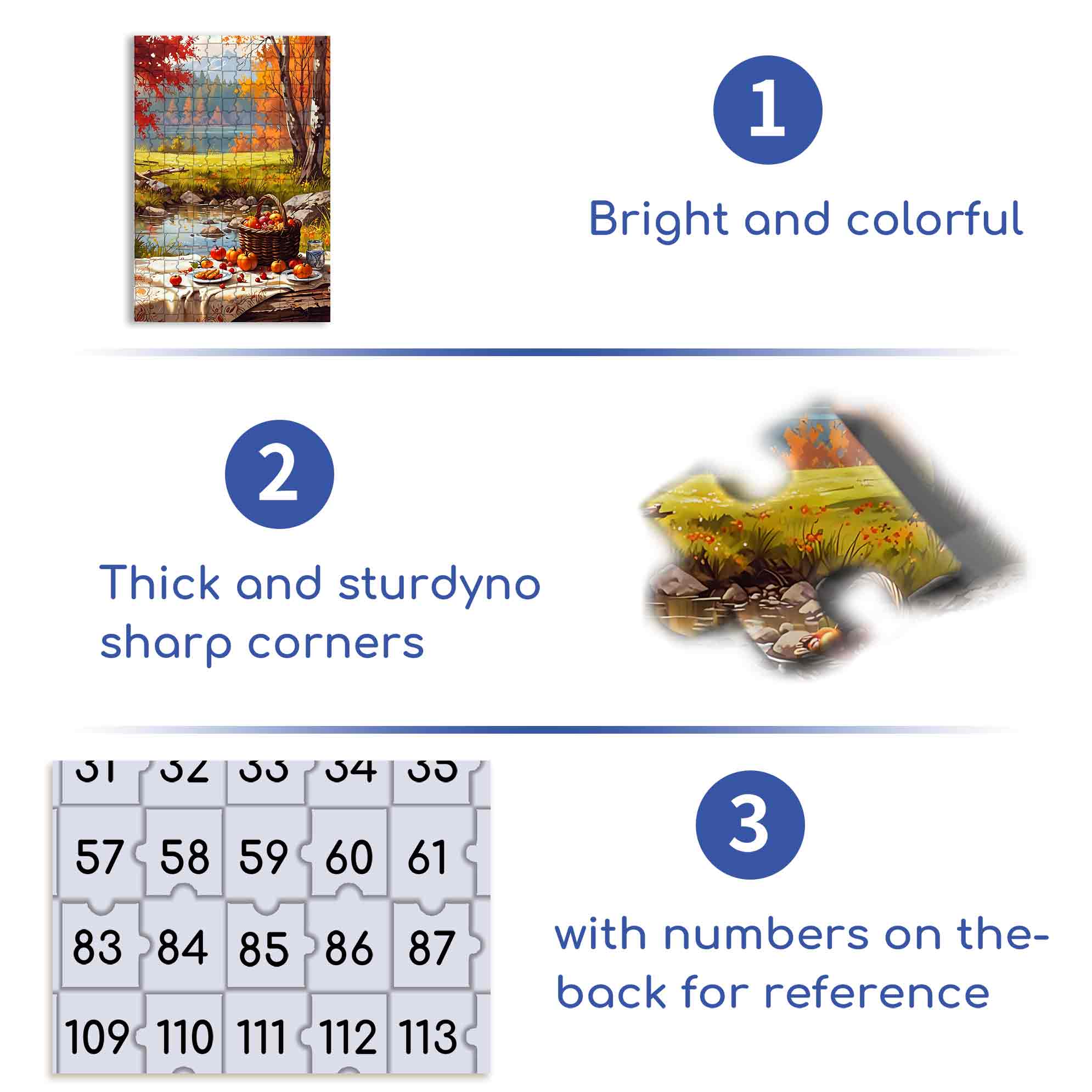 Autumn Picnic 500pcs/1000pcs Jigsaw Puzzle, Scratch-Resistant, Paper Material, Interactive Family Game & Brain-Boosting DIY Decor, Perfect for Halloween, Christmas & New Year Gifts, Family Puzzle Game
