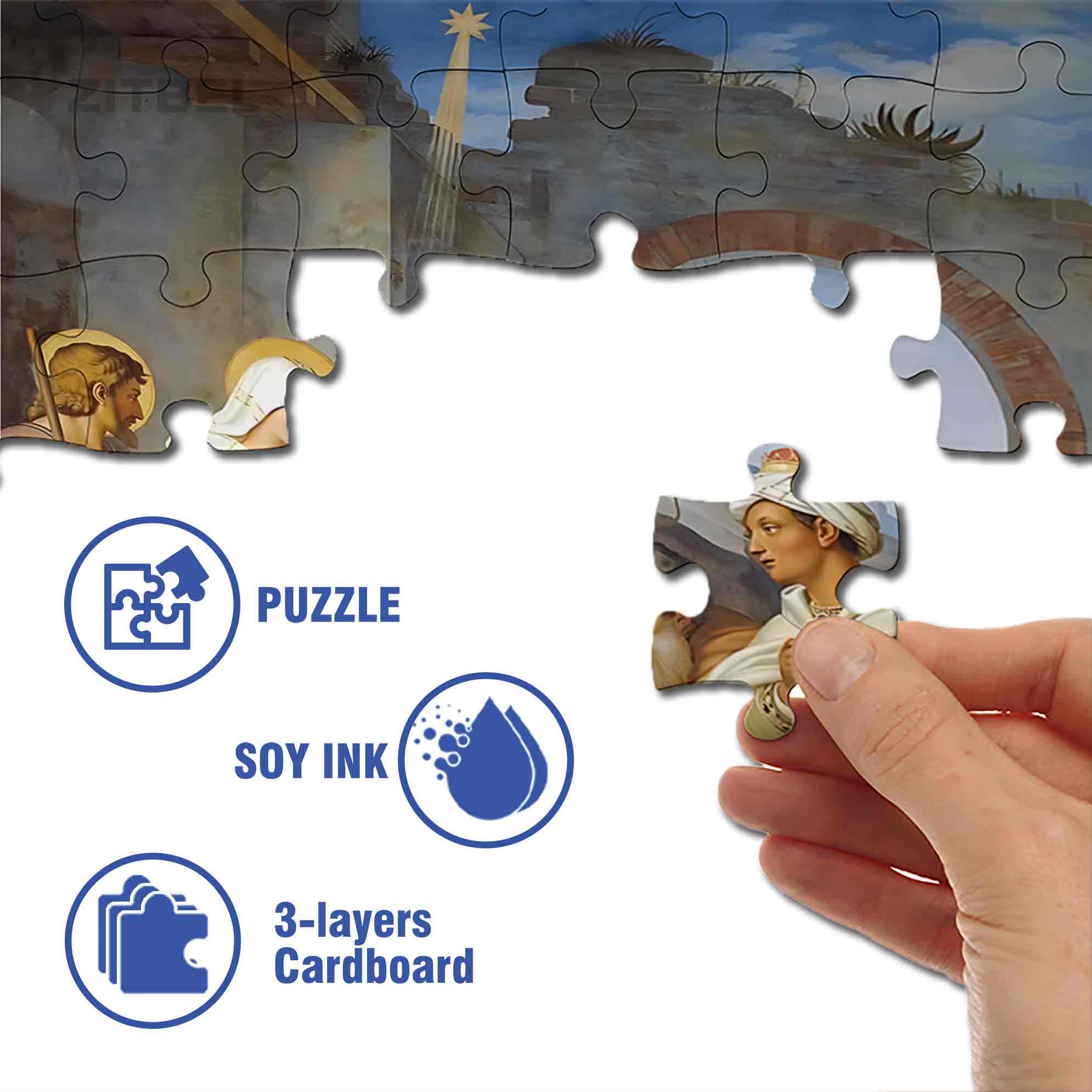 Bible Stories 2 500pcs/1000pcs Jigsaw Puzzle, Scratch-Resistant, Paper Material, Interactive Family Game & Brain-Boosting DIY Decor, Perfect for Halloween, Christmas & New Year Gifts, Family Puzzle Game