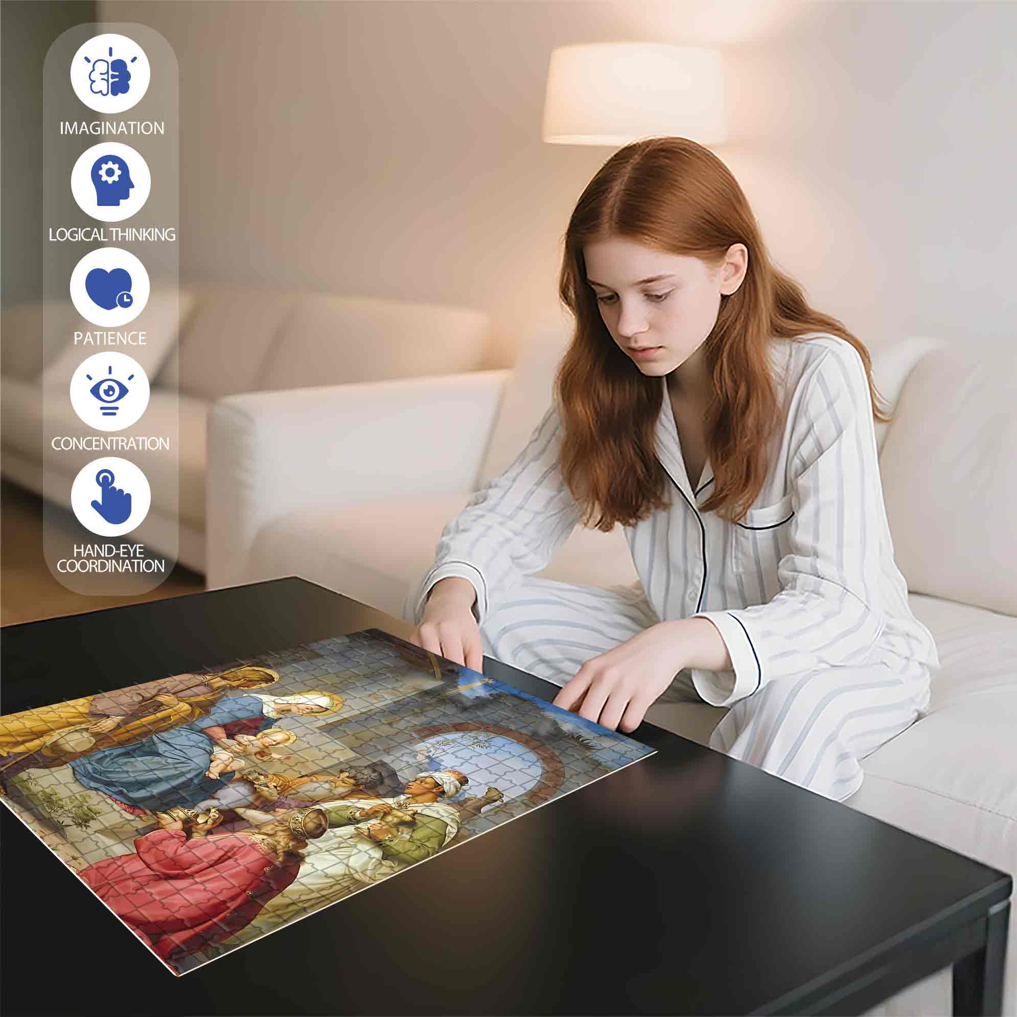 Bible Stories 2 500pcs/1000pcs Jigsaw Puzzle, Scratch-Resistant, Paper Material, Interactive Family Game & Brain-Boosting DIY Decor, Perfect for Halloween, Christmas & New Year Gifts, Family Puzzle Game