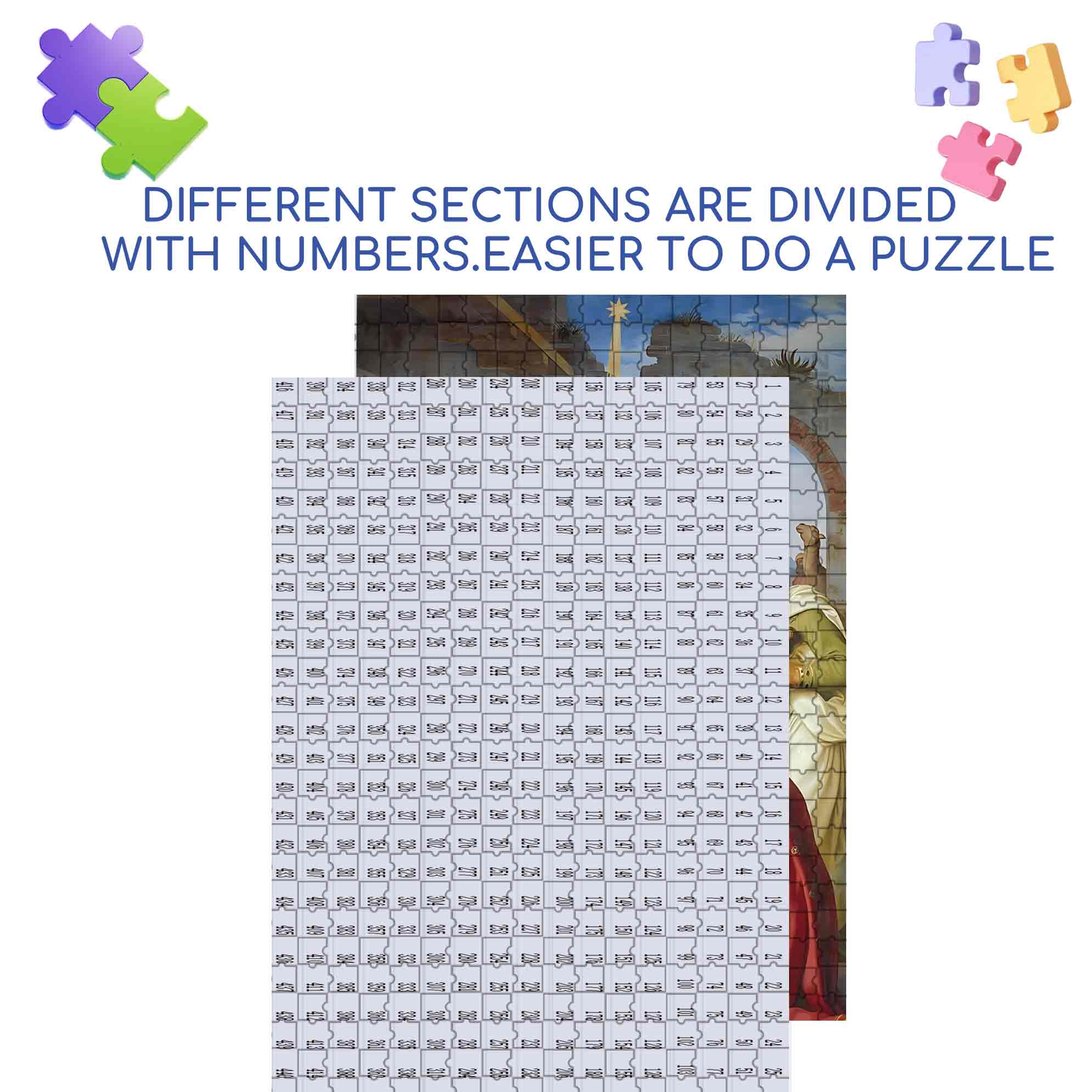 Bible Stories 2 500pcs/1000pcs Jigsaw Puzzle, Scratch-Resistant, Paper Material, Interactive Family Game & Brain-Boosting DIY Decor, Perfect for Halloween, Christmas & New Year Gifts, Family Puzzle Game