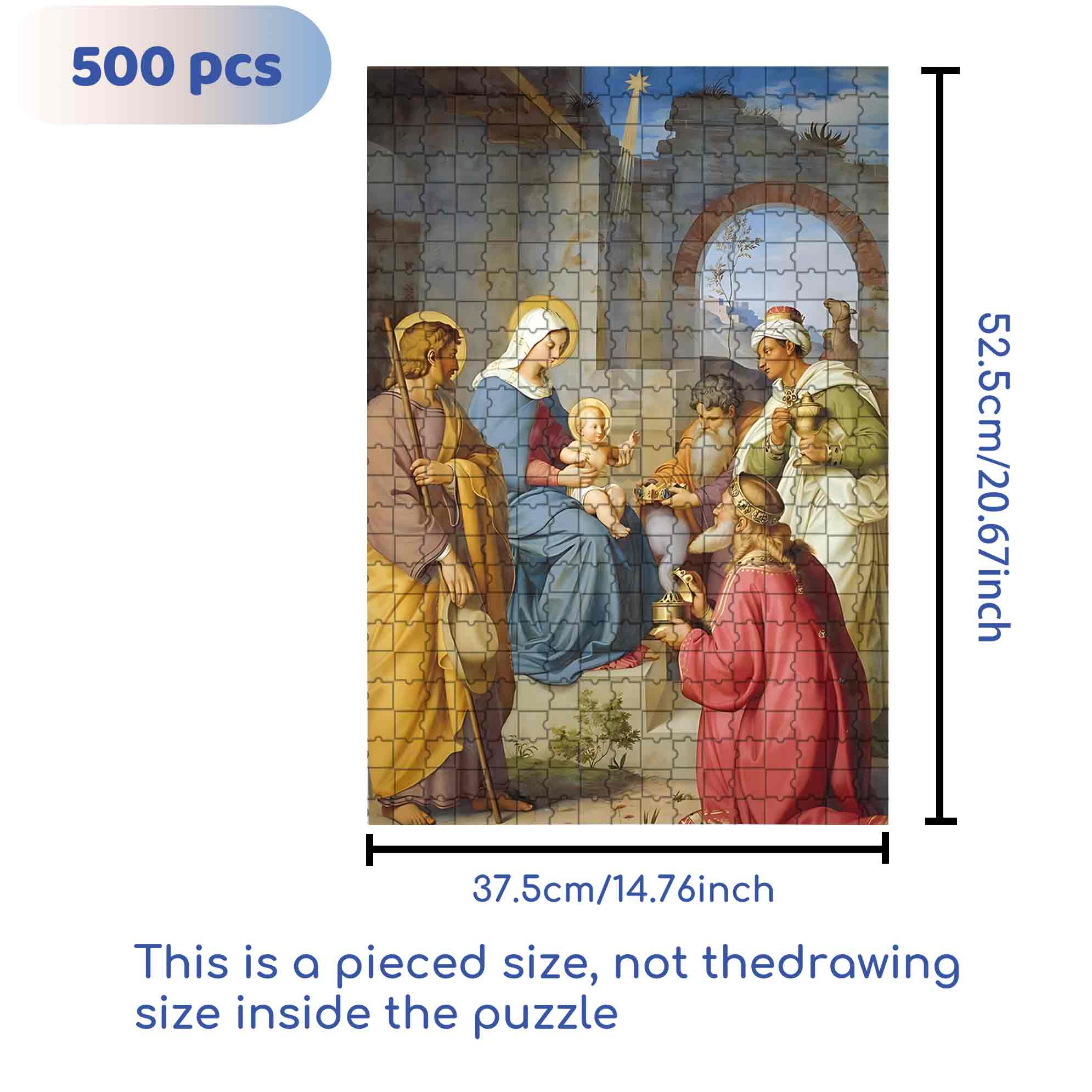 Bible Stories 2 500pcs/1000pcs Jigsaw Puzzle, Scratch-Resistant, Paper Material, Interactive Family Game & Brain-Boosting DIY Decor, Perfect for Halloween, Christmas & New Year Gifts, Family Puzzle Game
