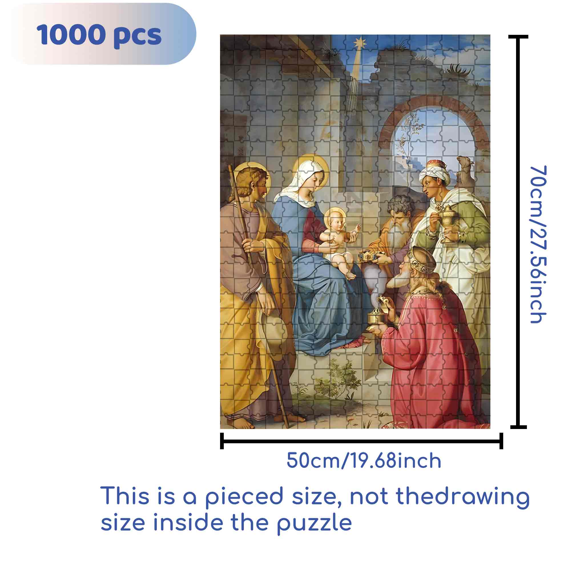 Bible Stories 2 500pcs/1000pcs Jigsaw Puzzle, Scratch-Resistant, Paper Material, Interactive Family Game & Brain-Boosting DIY Decor, Perfect for Halloween, Christmas & New Year Gifts, Family Puzzle Game