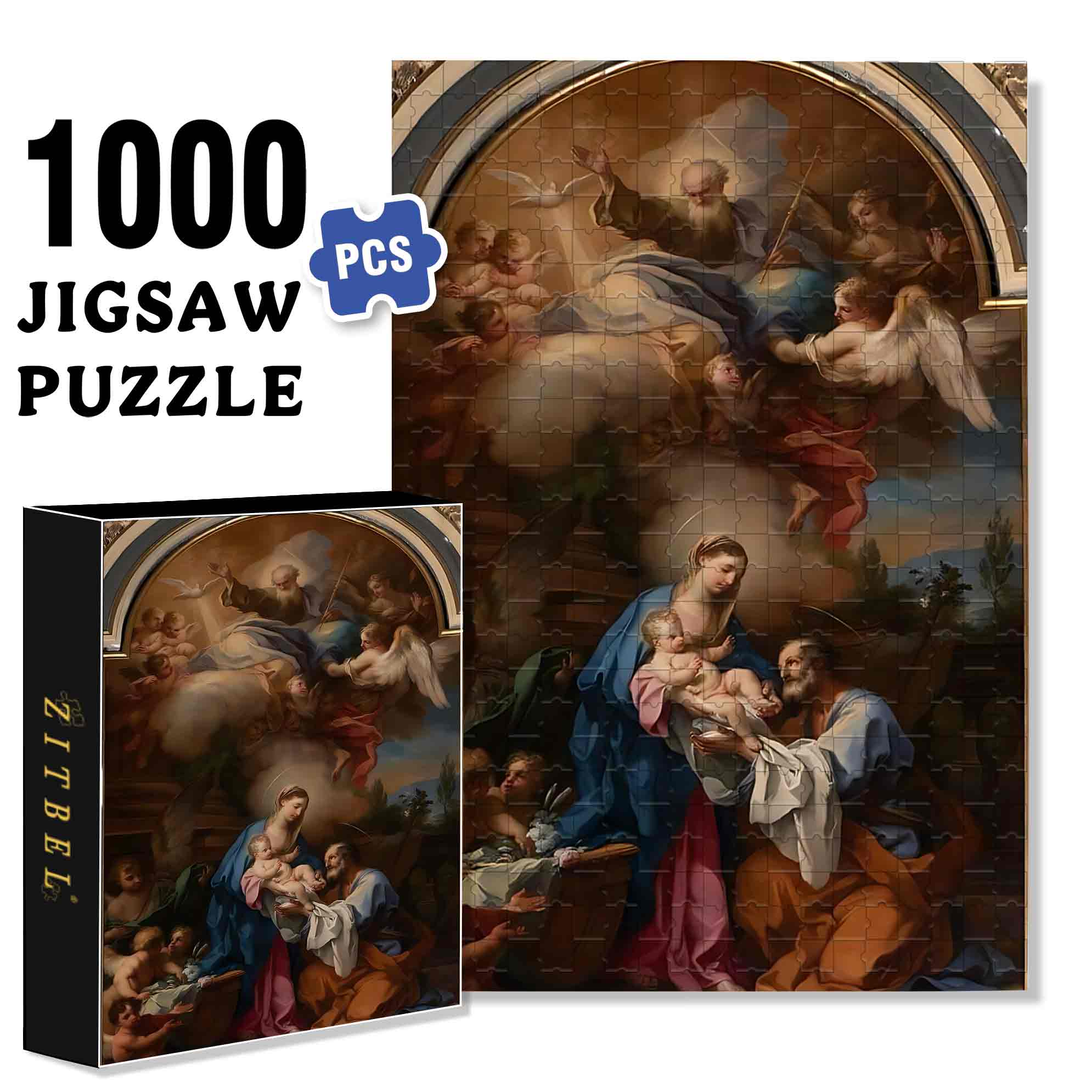 Bible Stories 500pcs/1000pcs Jigsaw Puzzle, Scratch-Resistant, Paper Material, Interactive Family Game & Brain-Boosting DIY Decor, Perfect for Halloween, Christmas & New Year Gifts, Family Puzzle Game