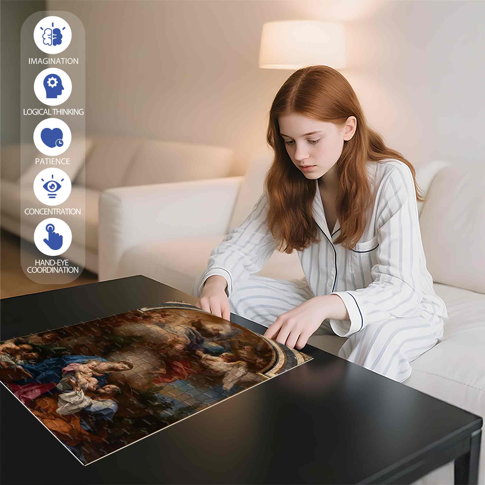 Bible Stories 500pcs/1000pcs Jigsaw Puzzle, Scratch-Resistant, Paper Material, Interactive Family Game & Brain-Boosting DIY Decor, Perfect for Halloween, Christmas & New Year Gifts, Family Puzzle Game