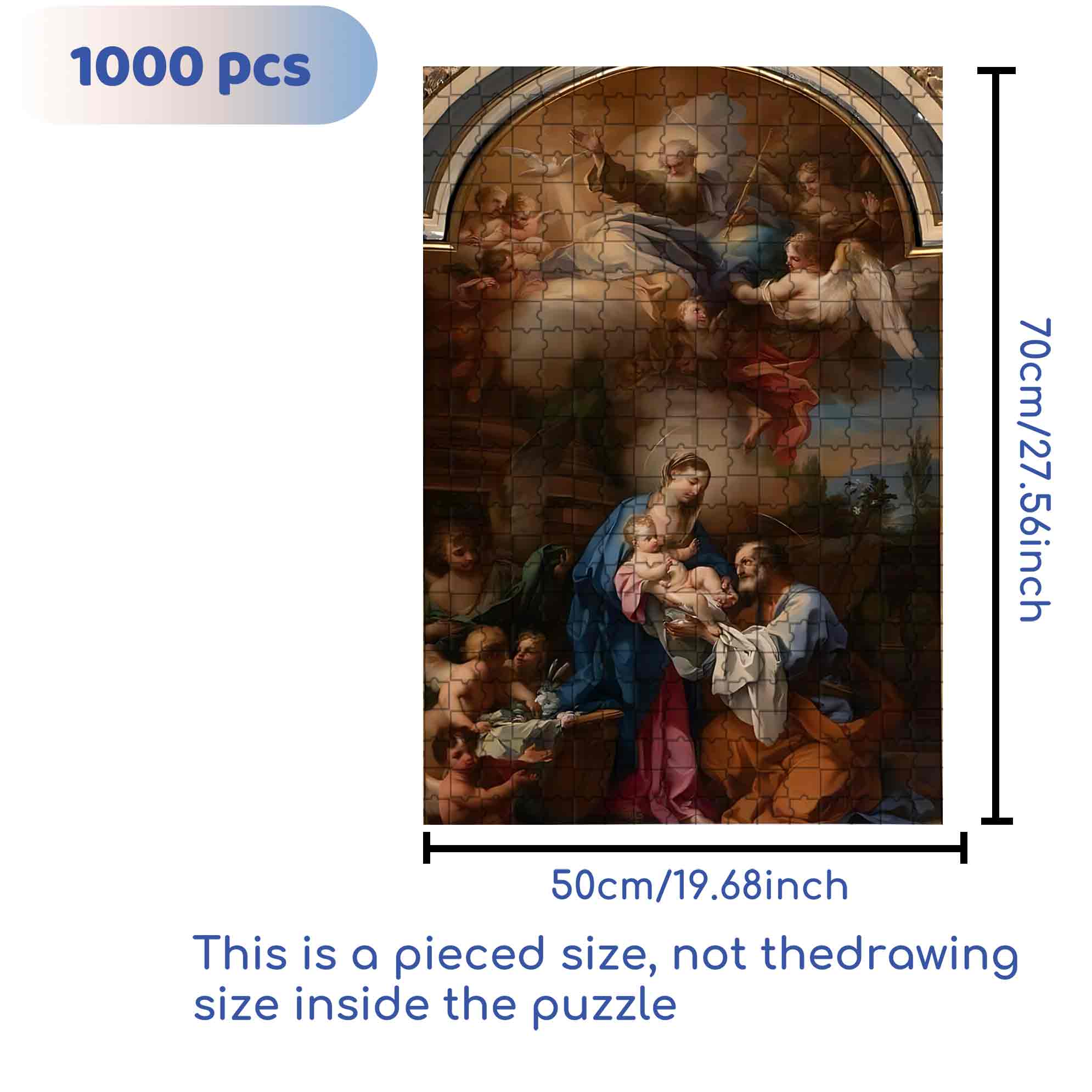 Bible Stories 500pcs/1000pcs Jigsaw Puzzle, Scratch-Resistant, Paper Material, Interactive Family Game & Brain-Boosting DIY Decor, Perfect for Halloween, Christmas & New Year Gifts, Family Puzzle Game