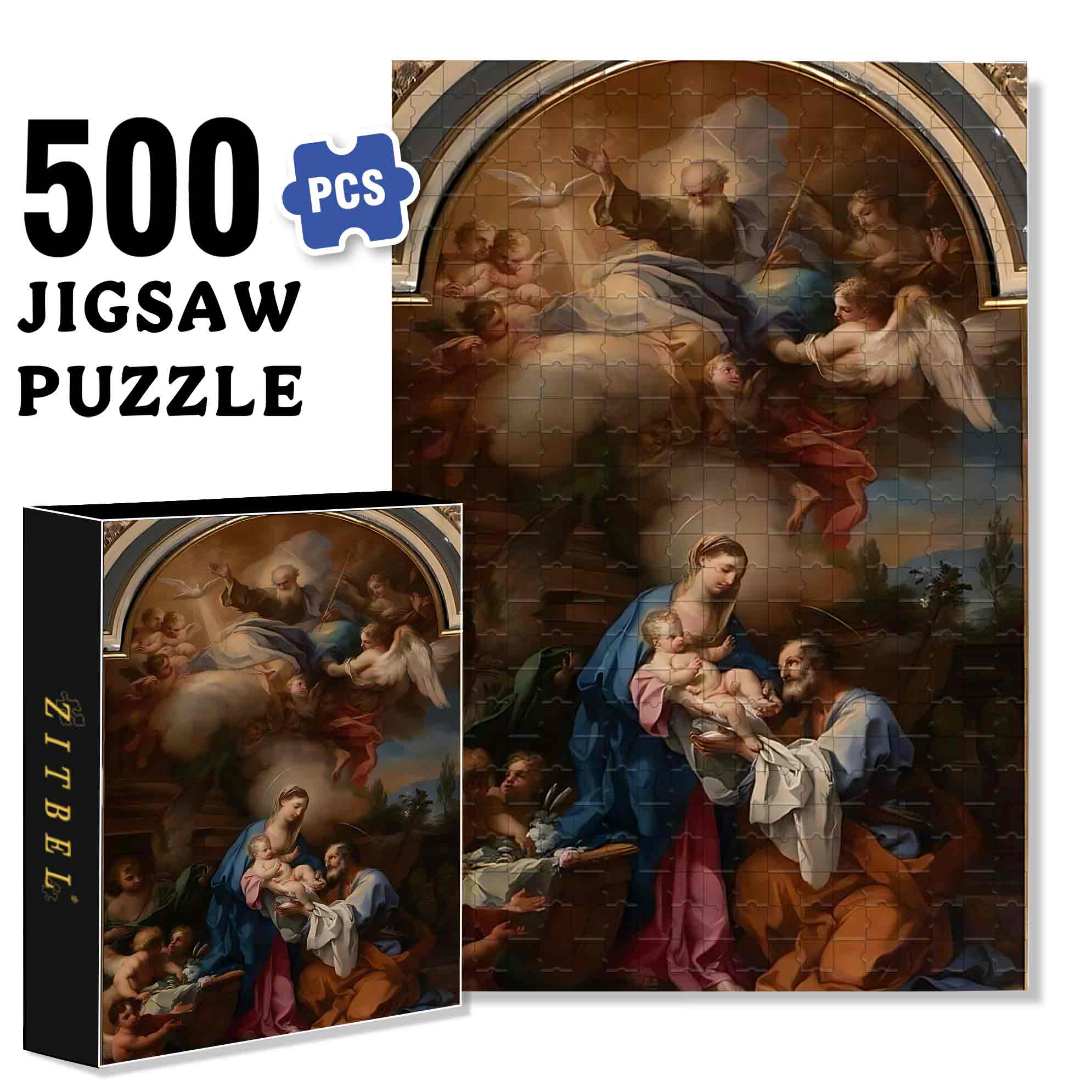 Bible Stories 500pcs/1000pcs Jigsaw Puzzle, Scratch-Resistant, Paper Material, Interactive Family Game & Brain-Boosting DIY Decor, Perfect for Halloween, Christmas & New Year Gifts, Family Puzzle Game