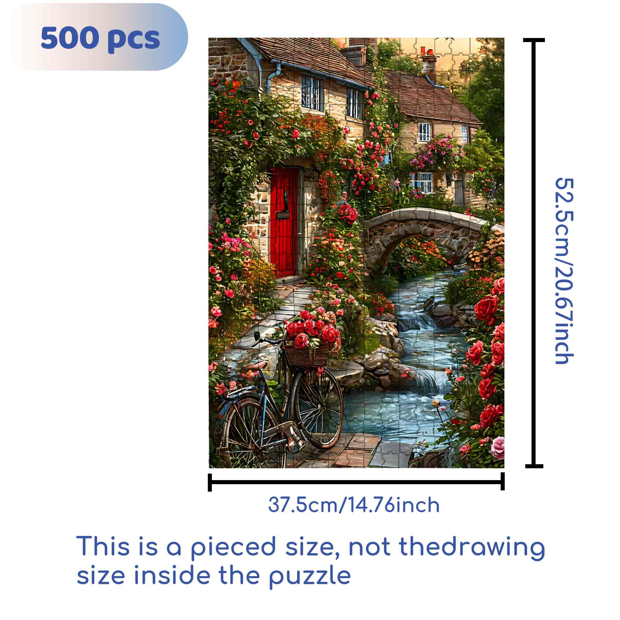 Bike 500pcs/1000pcs Jigsaw Puzzle, Scratch-Resistant, Paper Material, Interactive Family Game & Brain-Boosting DIY Decor, Perfect for Halloween, Christmas & New Year Gifts, Family Puzzle Game