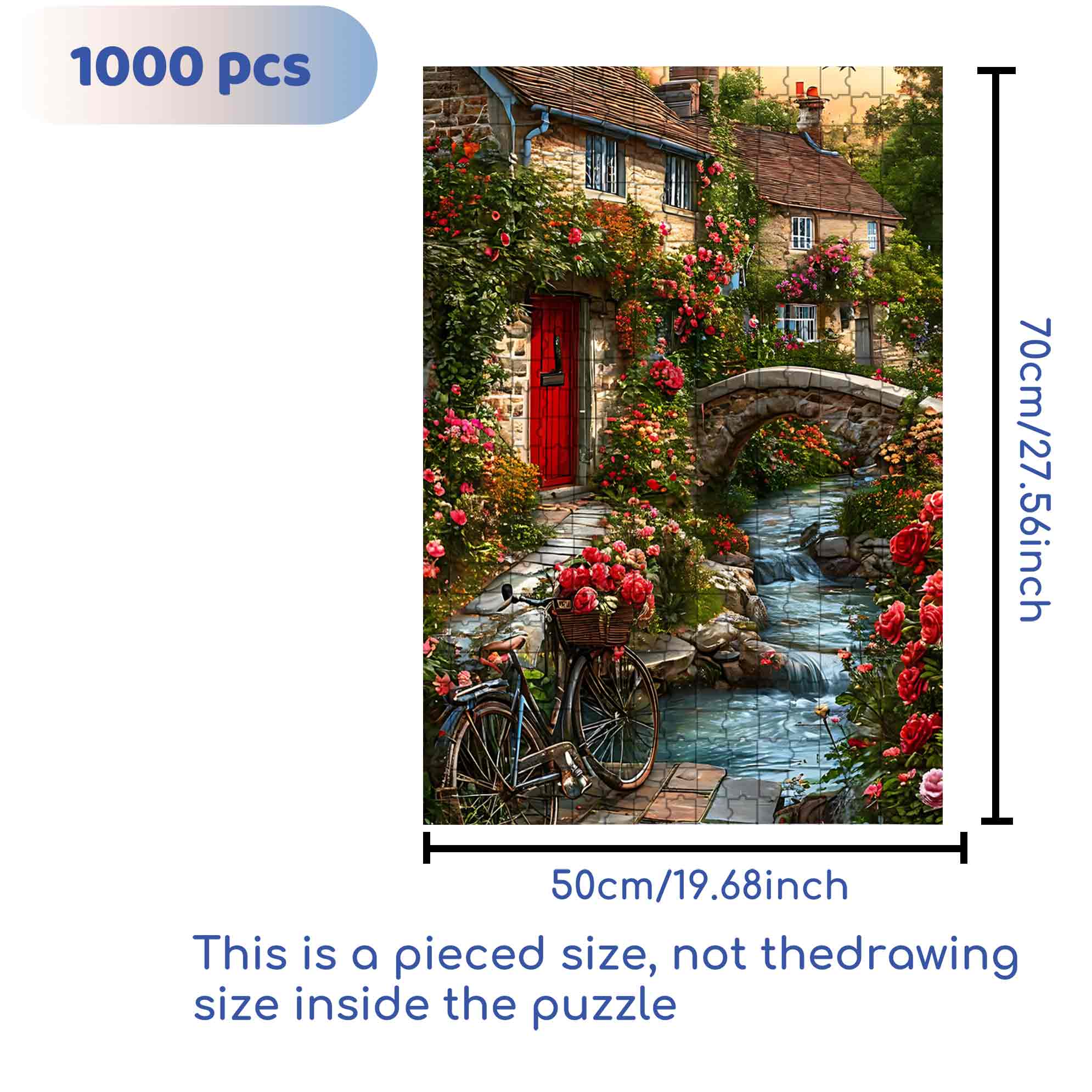 Bike 500pcs/1000pcs Jigsaw Puzzle, Scratch-Resistant, Paper Material, Interactive Family Game & Brain-Boosting DIY Decor, Perfect for Halloween, Christmas & New Year Gifts, Family Puzzle Game